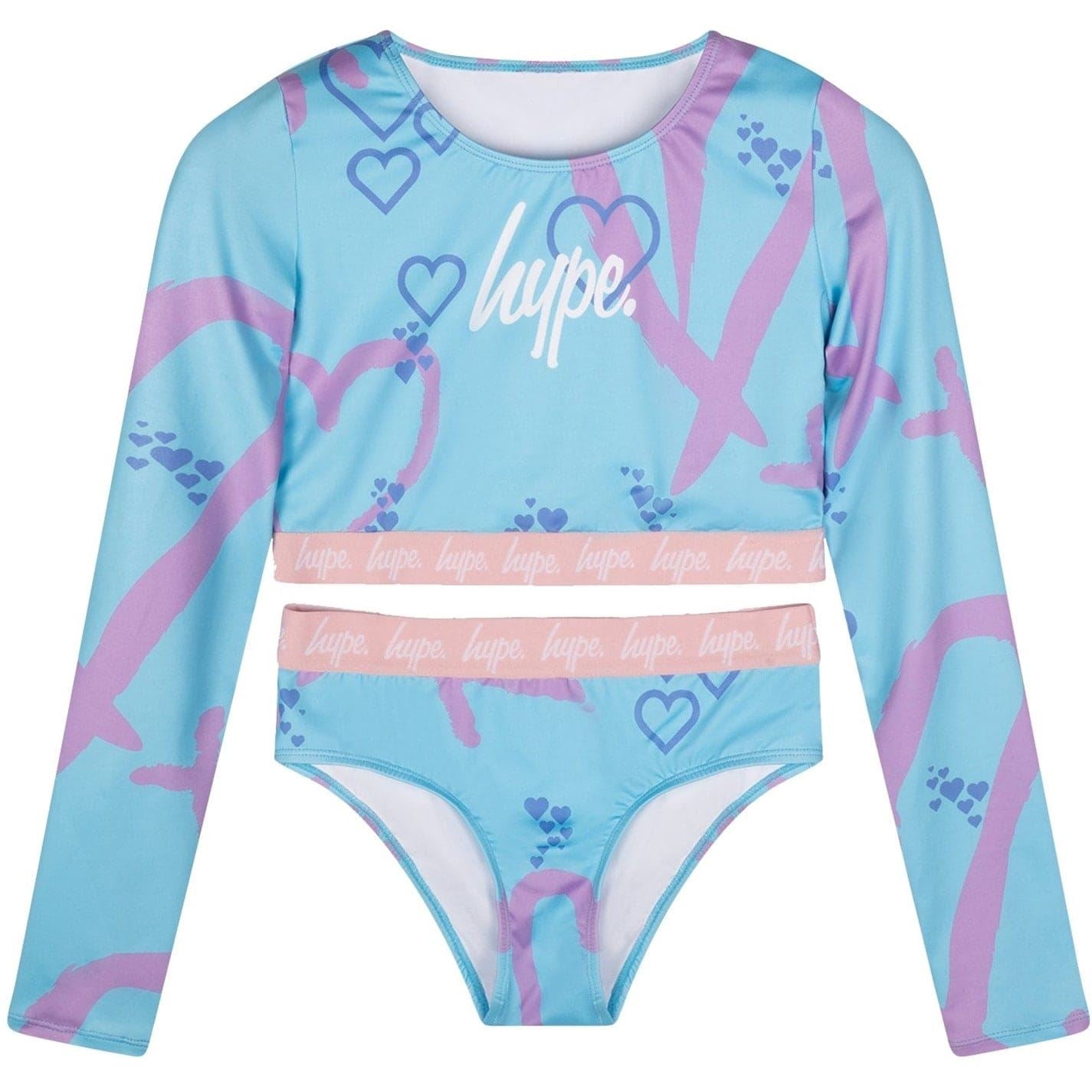 Hype Heart Lettering Graphic Print Swimsuit