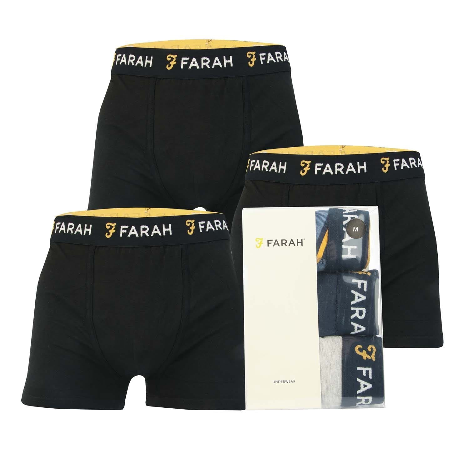 Farah Mens Siginaw 3 Pack Boxer Shorts