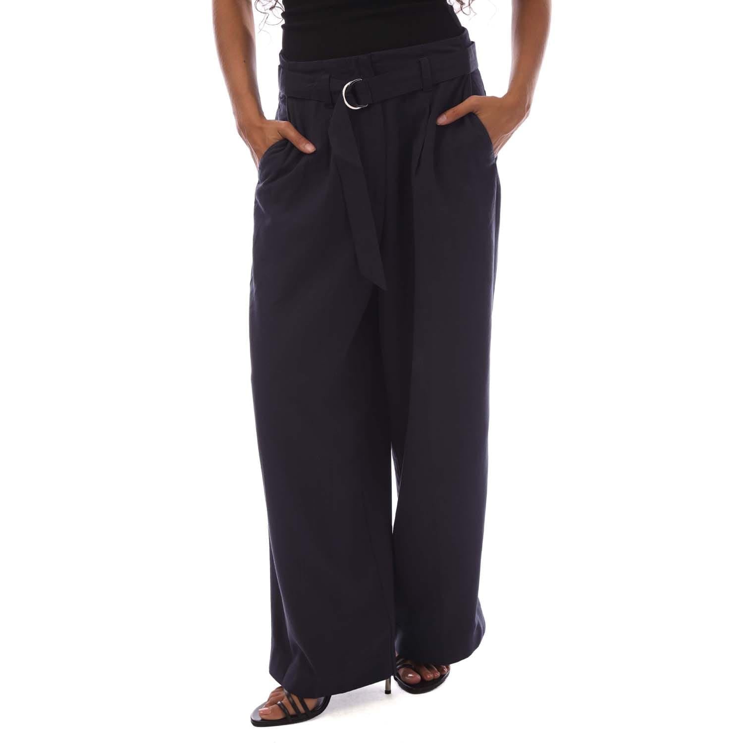 Gant Wide Cropped Belted Pants