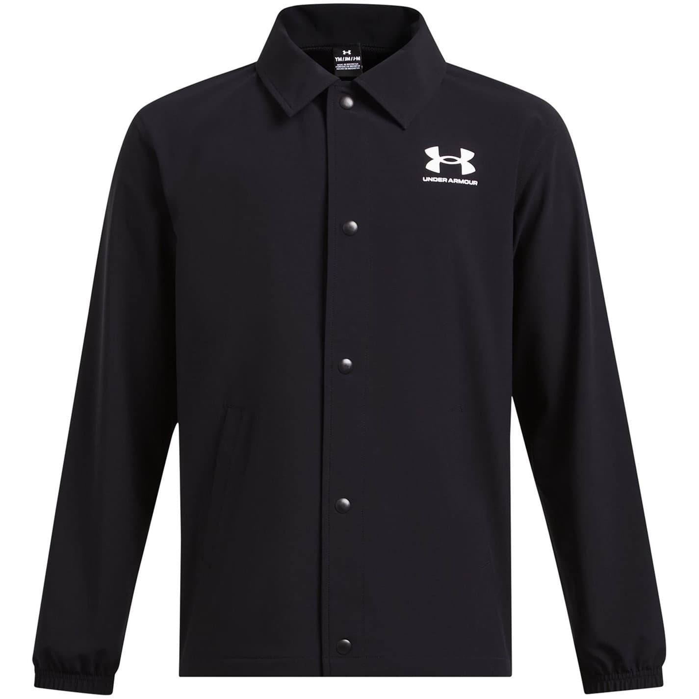 Under Armour Coach Solid Patterned Snap Button Shirt Collared Jacket
