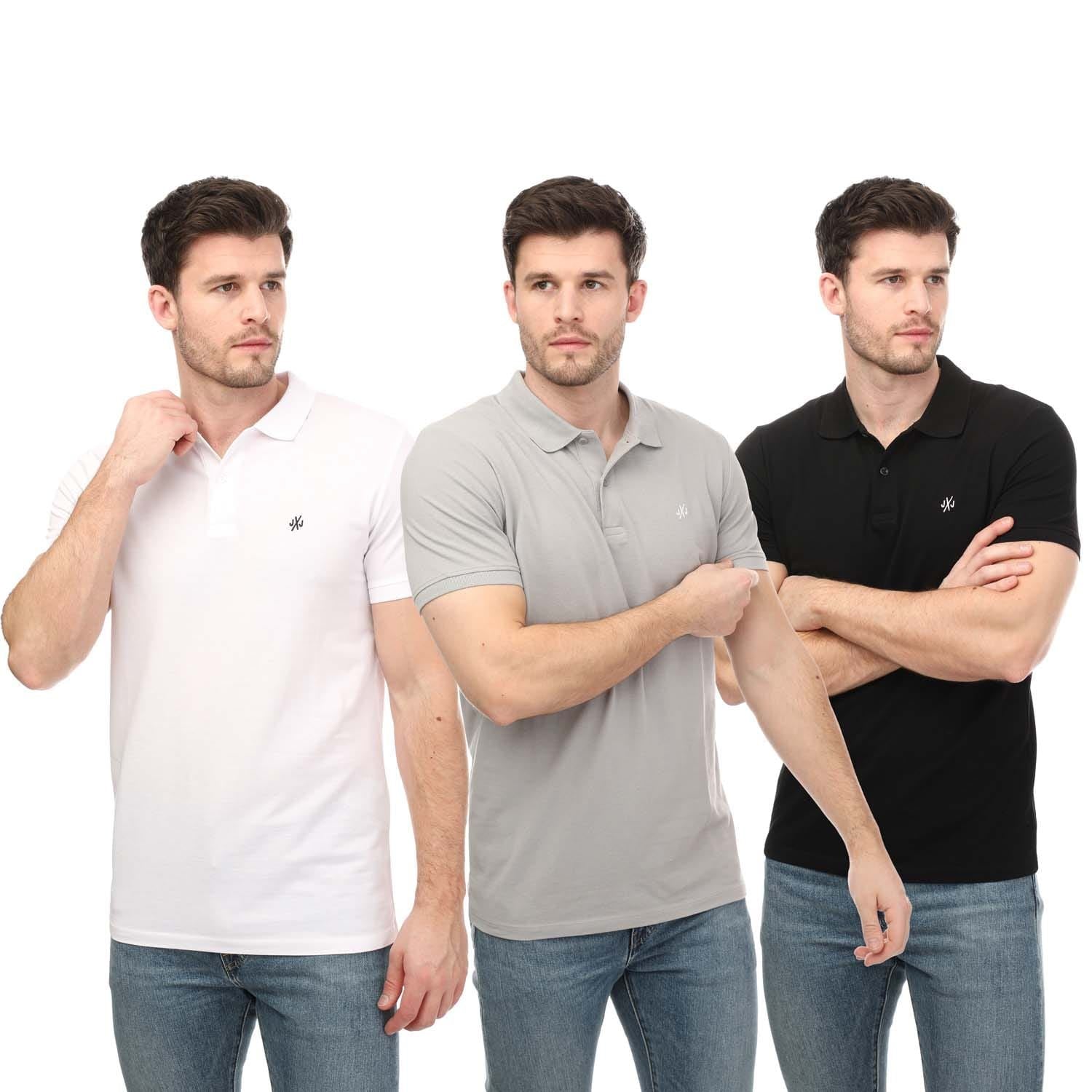 Jack and Jones Mens JXJ 3 Pack Polo Shirts