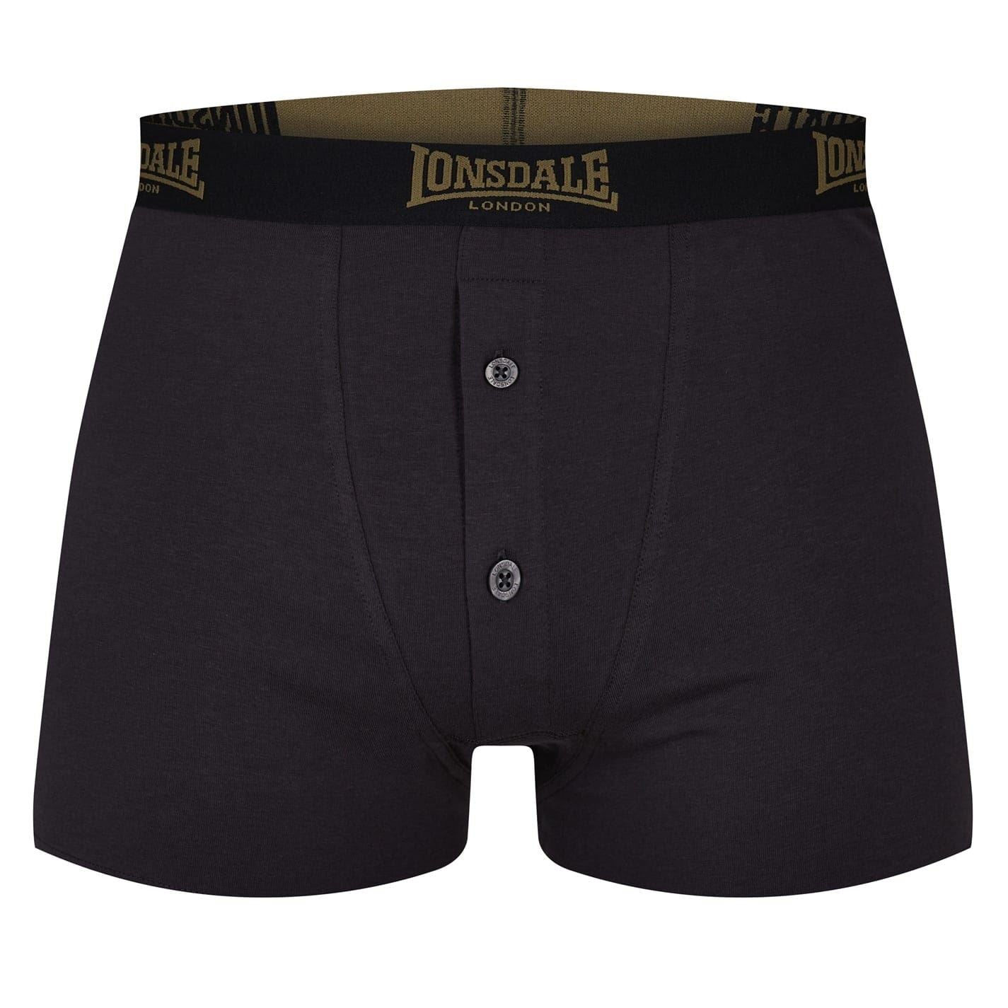 lonsdale Mens 2 Pack Boxer Shorts