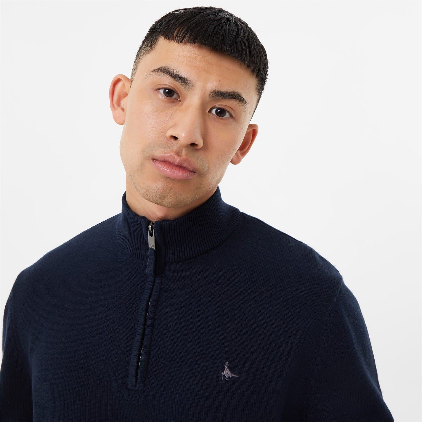 Jack Wills Mens Funnel Neck Half Zip Jumper