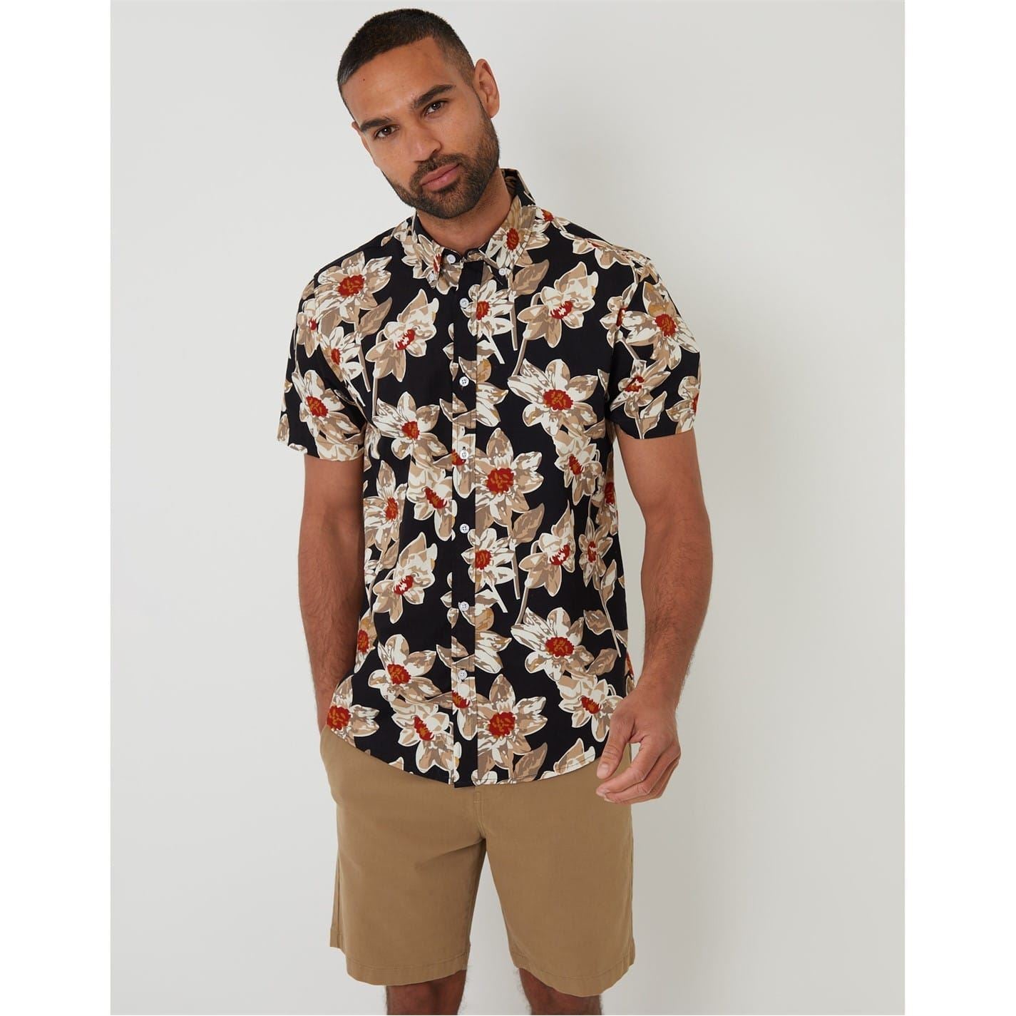 Threadbare Bellis Regular Fit Short Sleeve Shirt