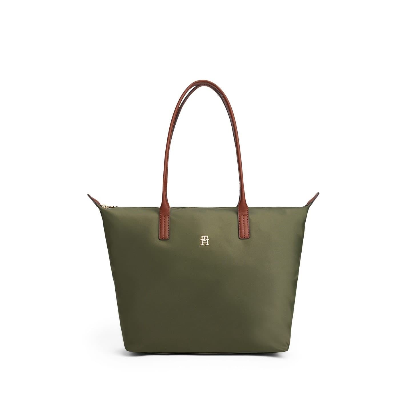 Tommy Hilfiger Popette Vertical Stripe Tote with Metal Branding