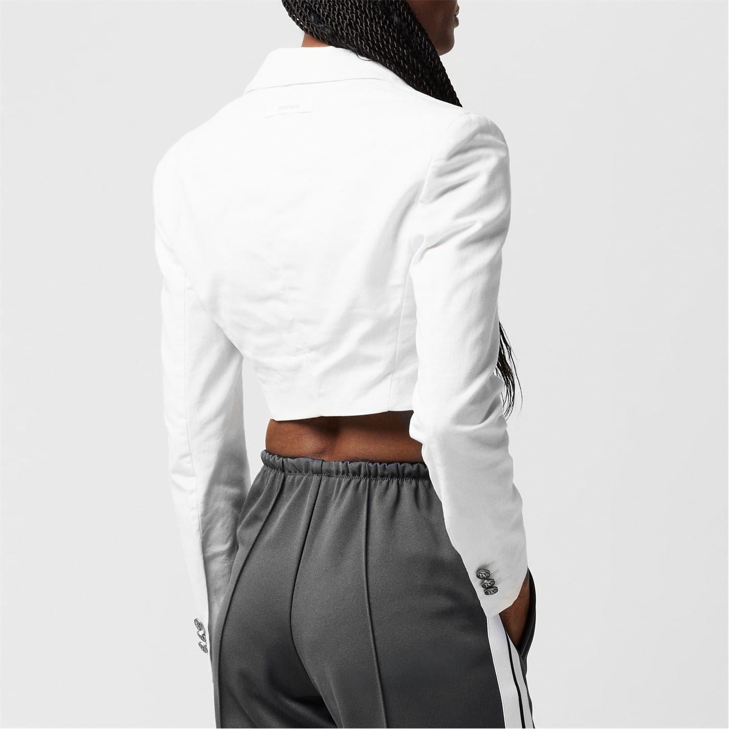 Palm Angels Cropped Plunging Neck Blazer