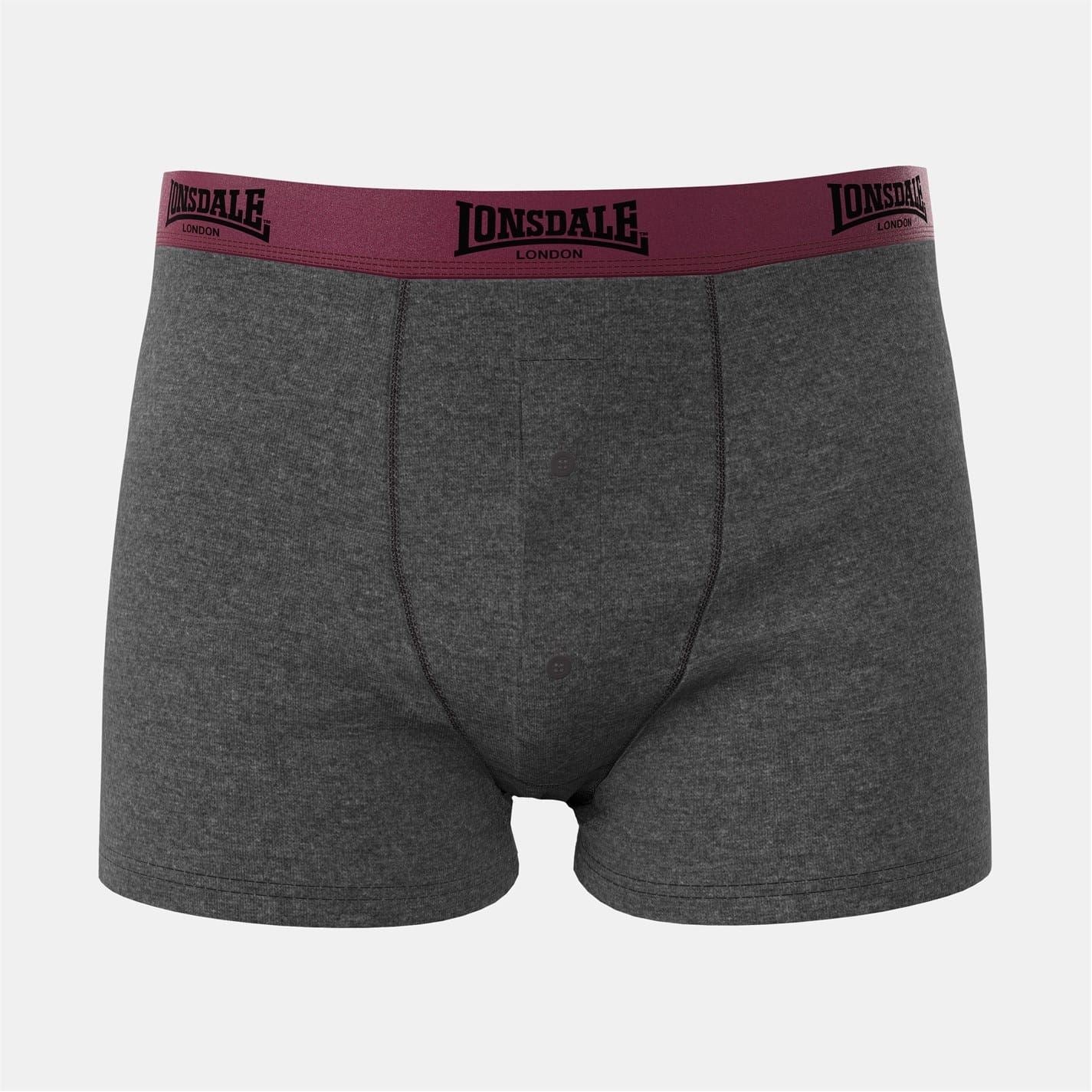 lonsdale Mens 2 Pack Boxer Shorts