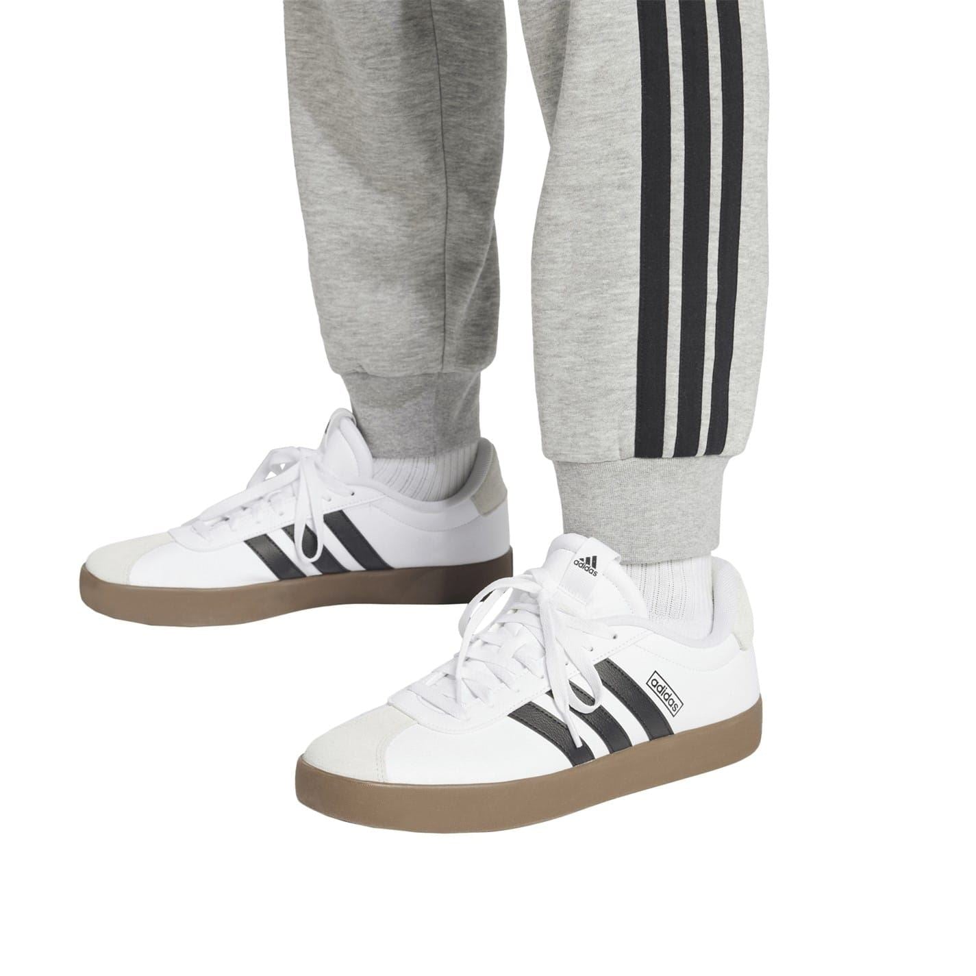 adidas Fleece Tapered Cuff 3 Stripes Joggers