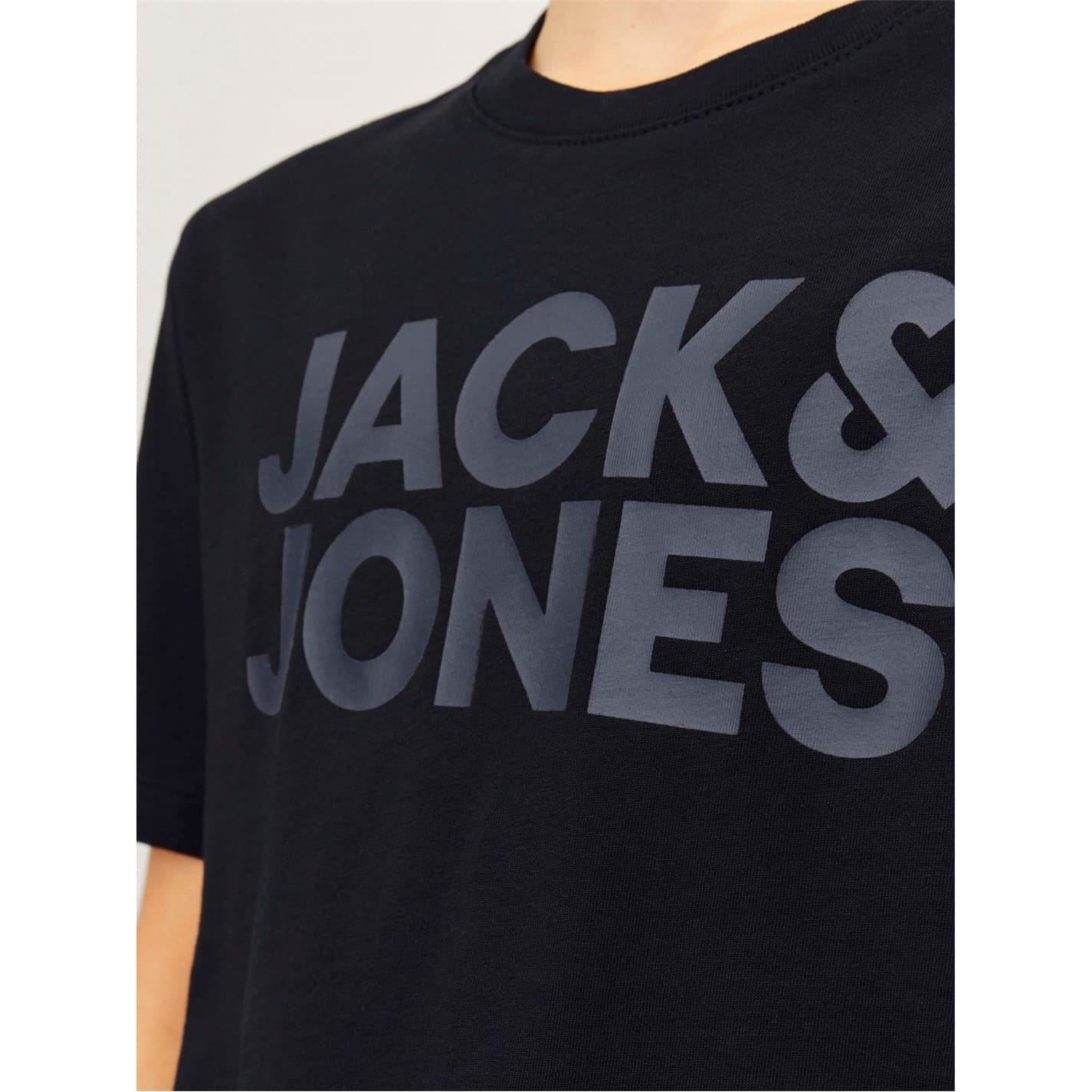 Jack and Jones Logo Print Crew Neck Short Sleeve T-Shirt