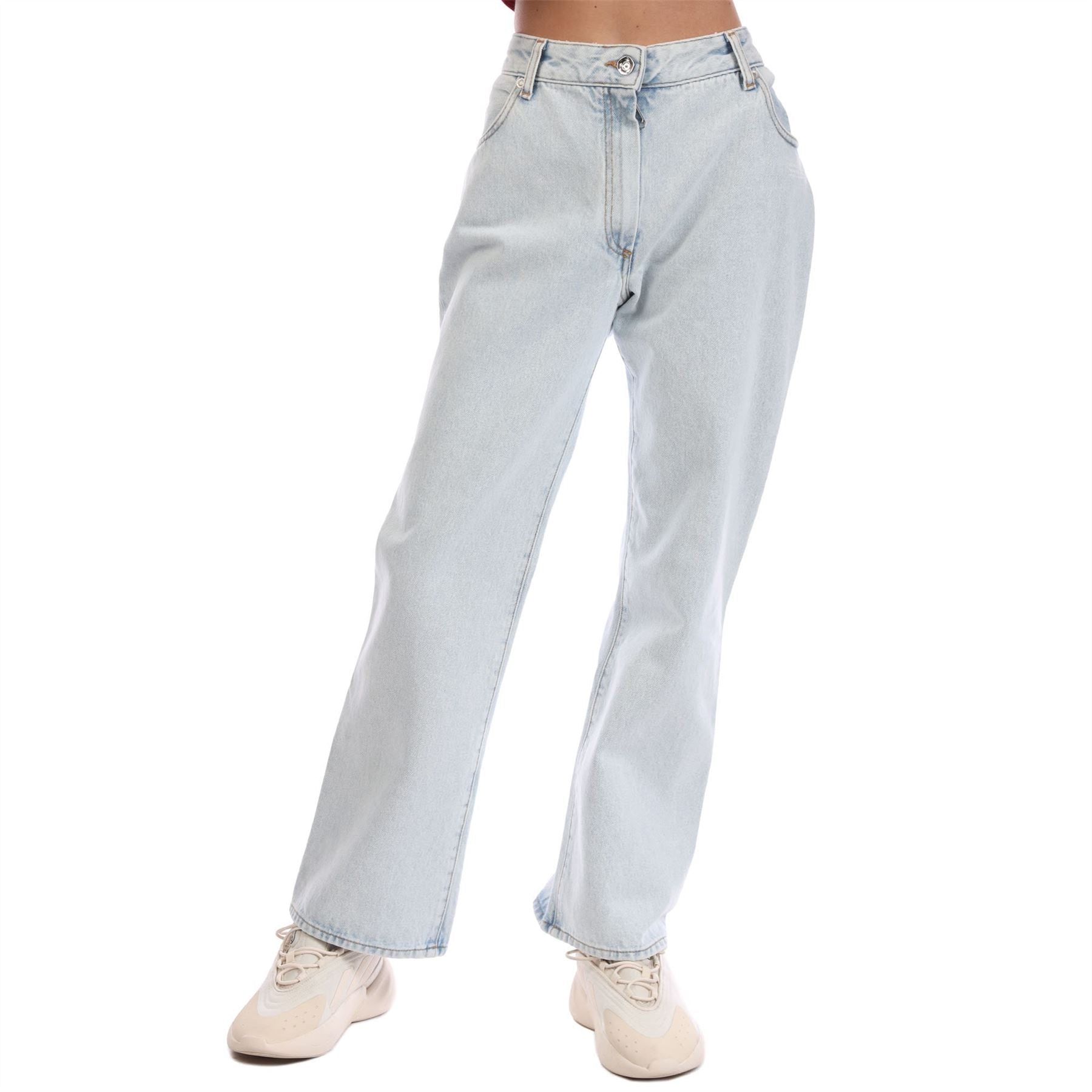 Off White Corporate Cropped Flare Jeans