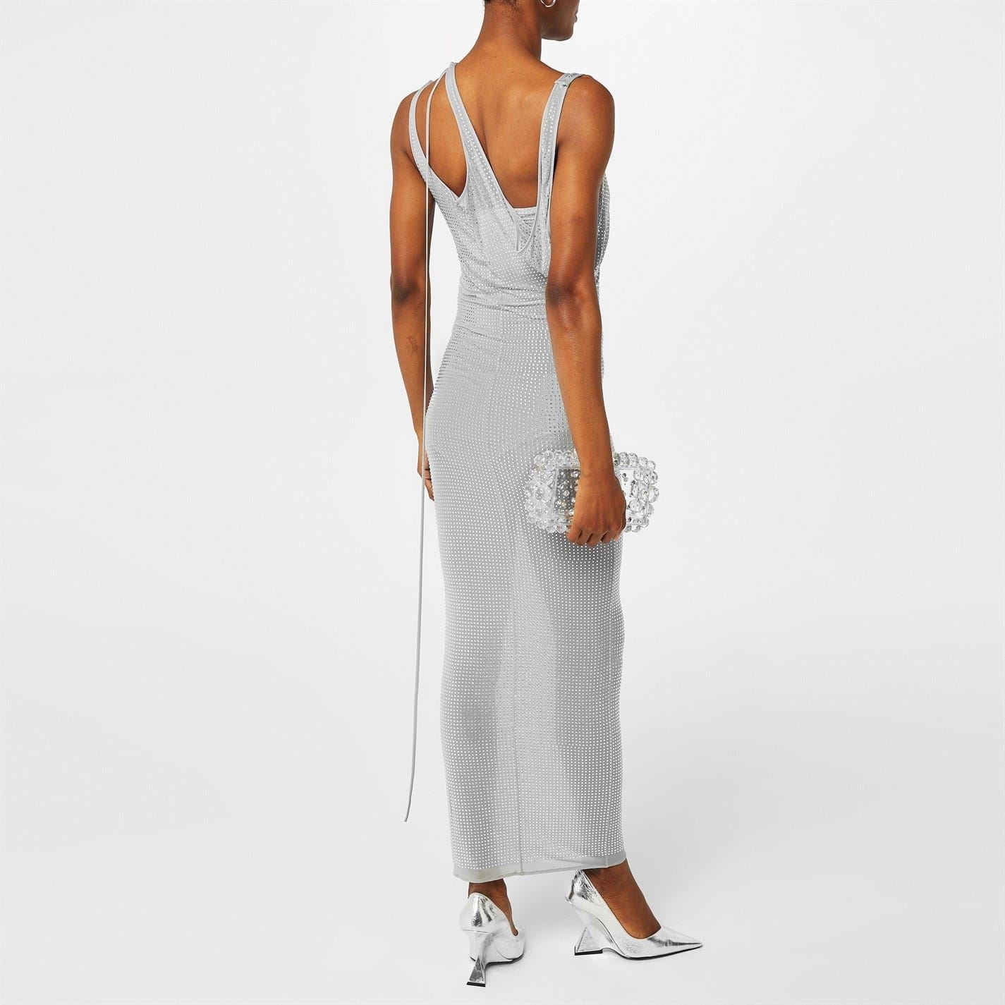 The Attico Womens Sheer Midi Dress