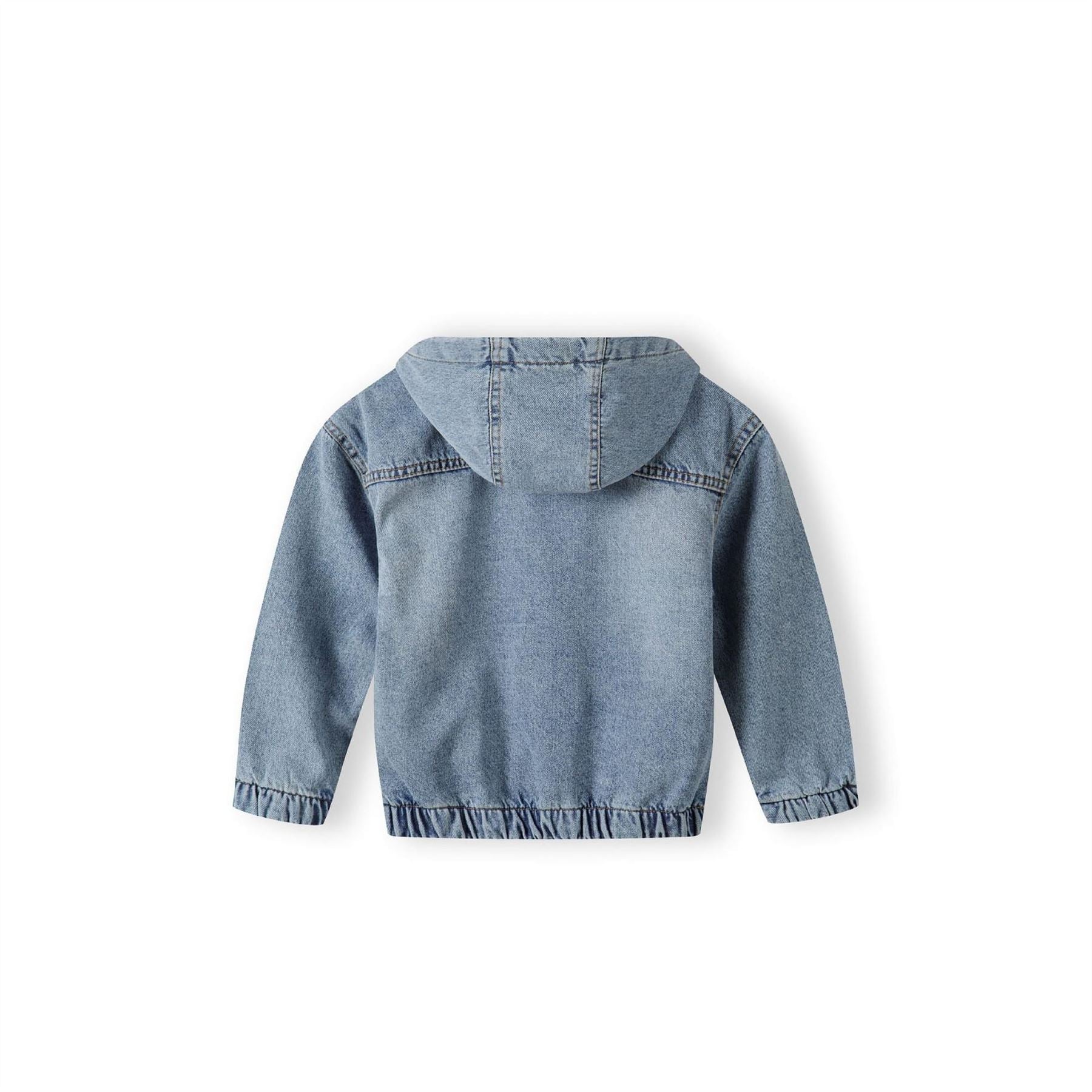 Minoti Boys Denim Jacket With Fixed Hood Zip Fastening Navy