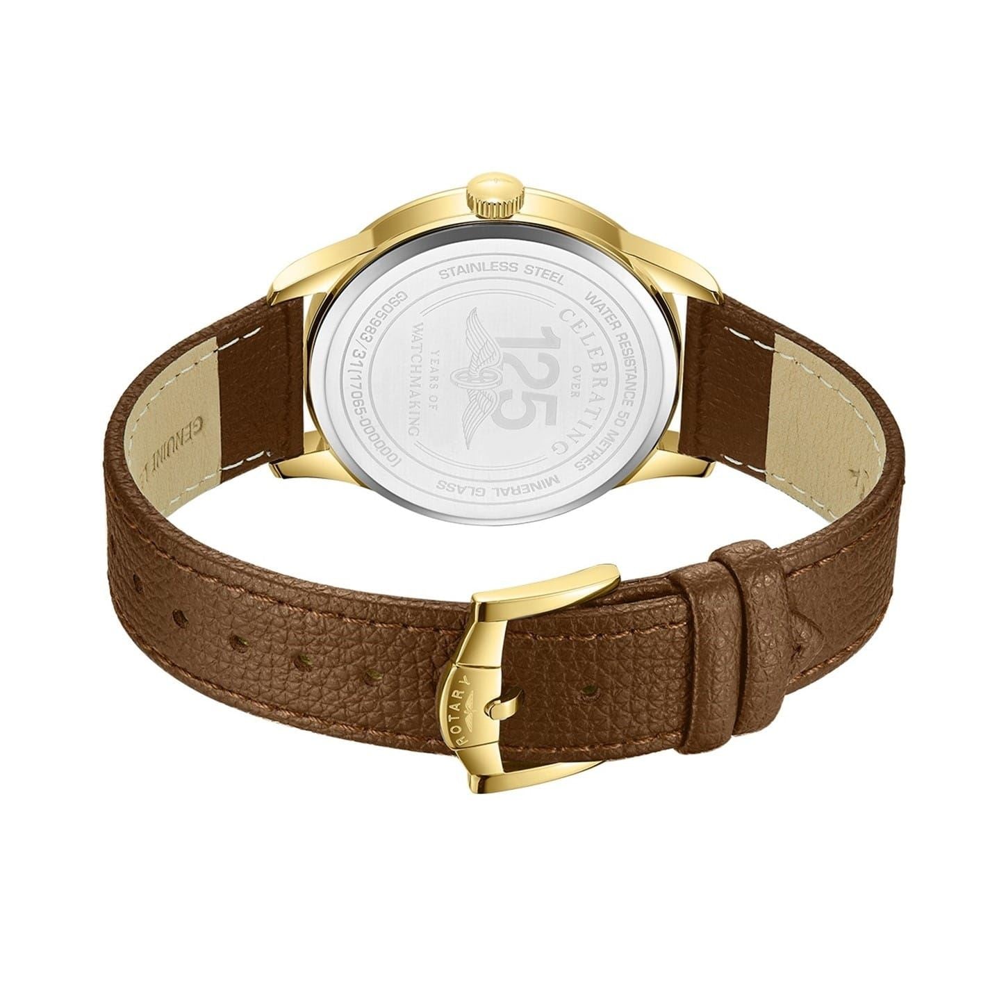 Rotary Dress Analogue Leather Strap Watch