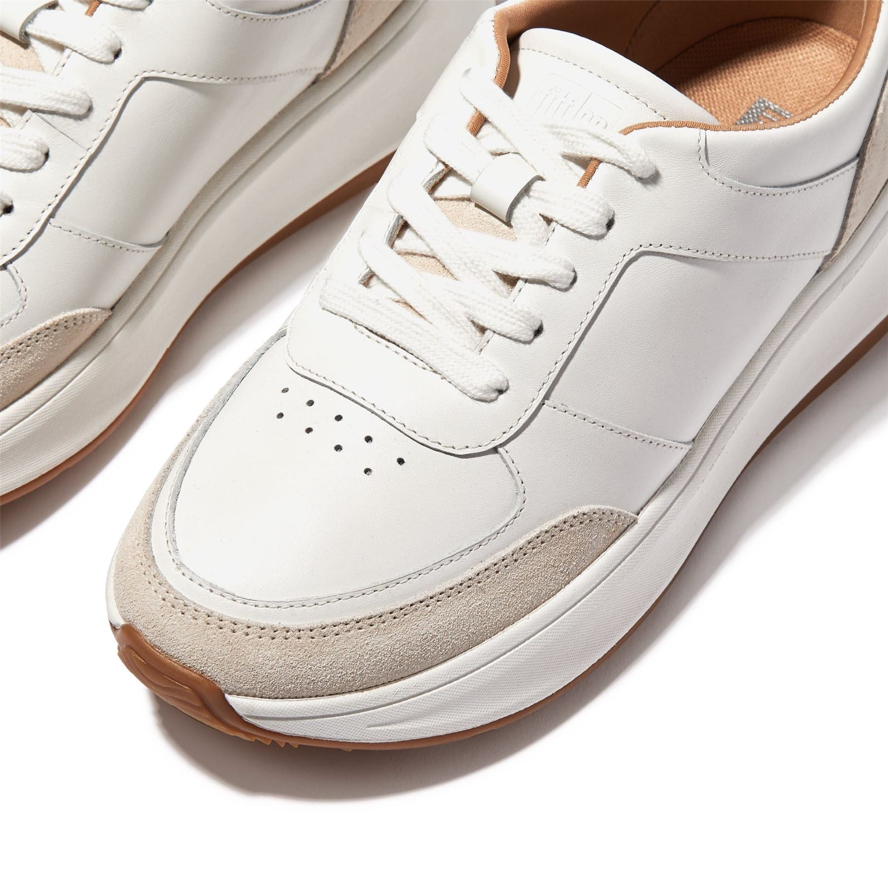 Fit Flop F-Mode Leather/Suede Flatform Trainers