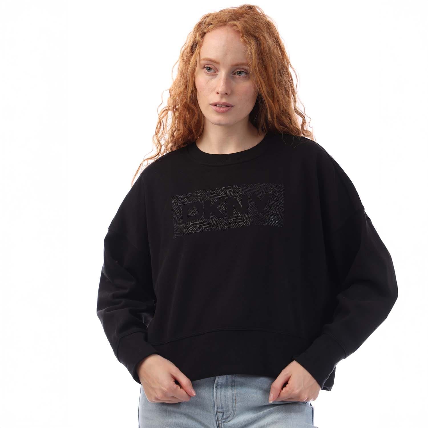 DKNY Rhinestone Crosswalk Crew Sweatshirt