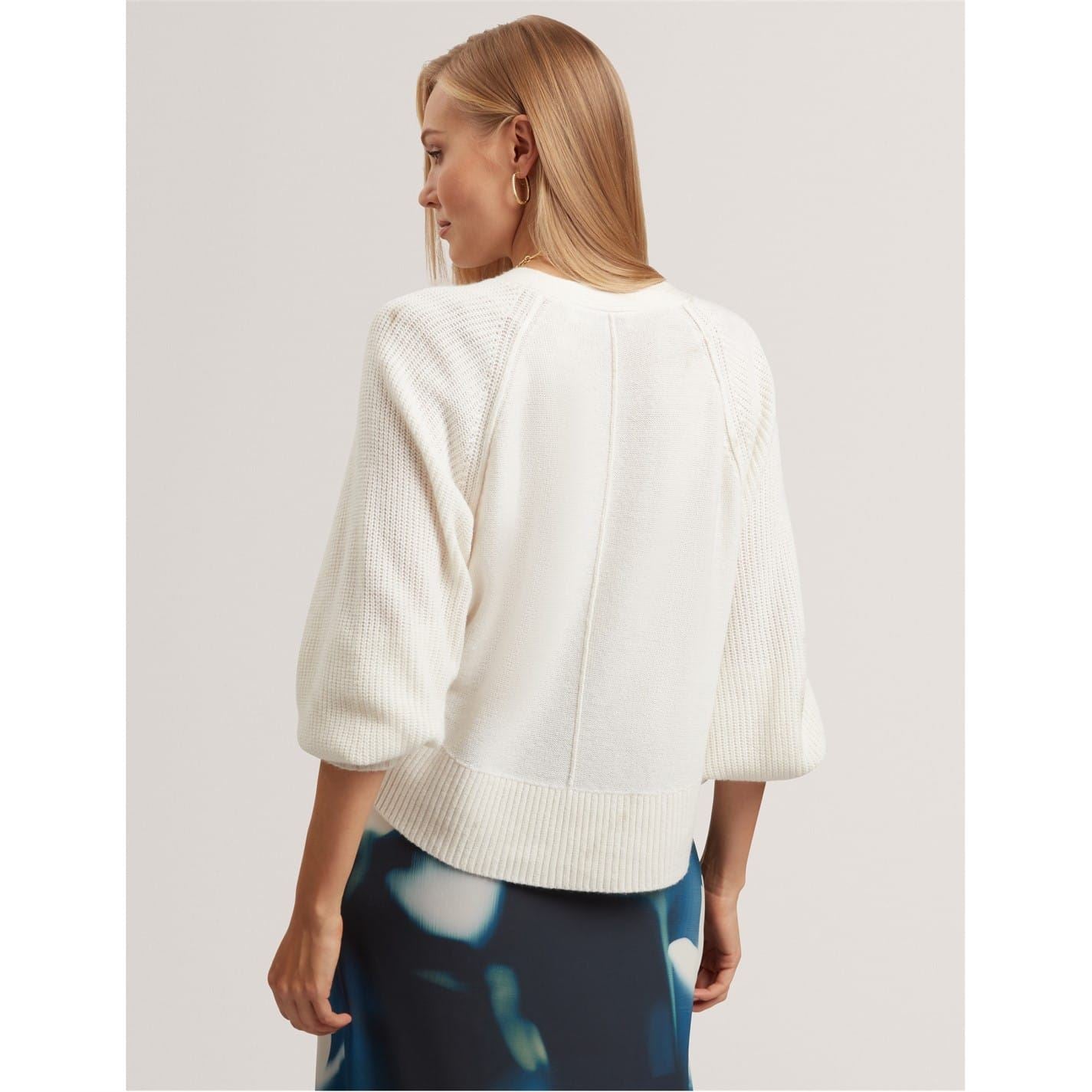 Ted Baker Crew Neck Three-Quarter Balloon Sleeve Sweater