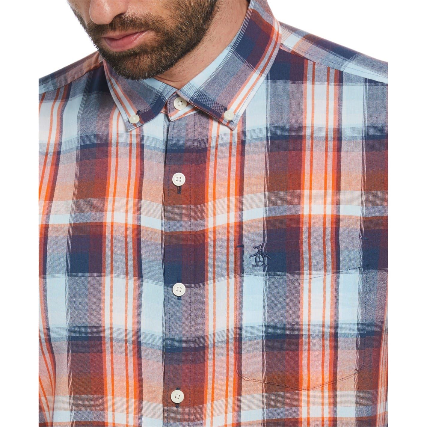 Original Penguin Plaid Regular Fit Long Sleeve Shirt