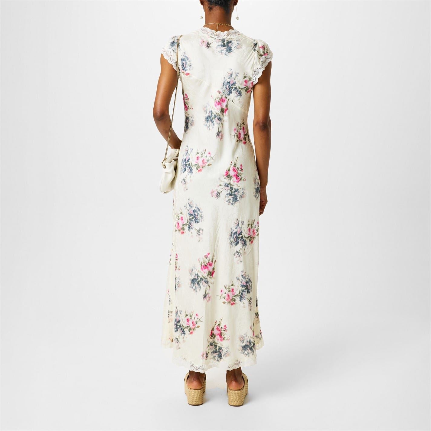 LoveshackFancy Theodore V-Neck Maxi Slip Dress