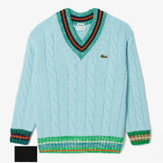 Lacoste Cable Knit V-Neck Sweatshirt