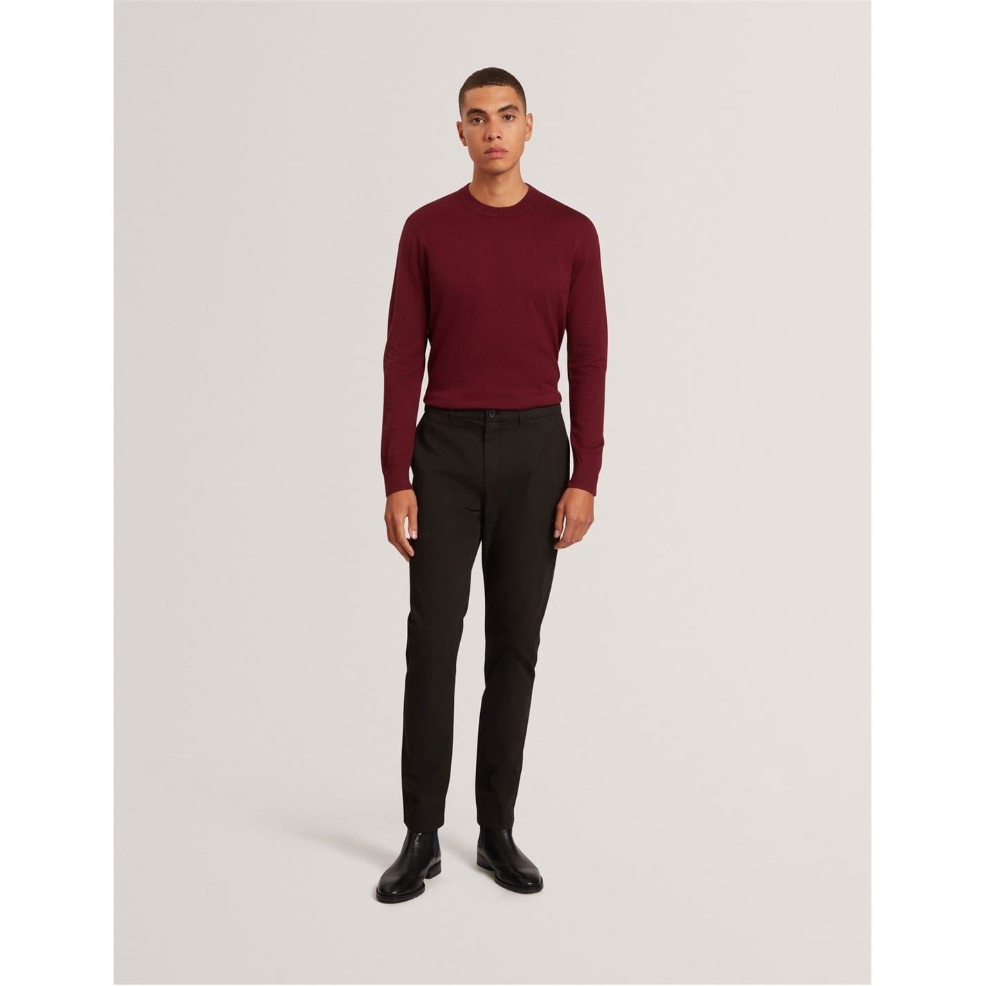 Ted Baker Solid Patterned Slim Chinos