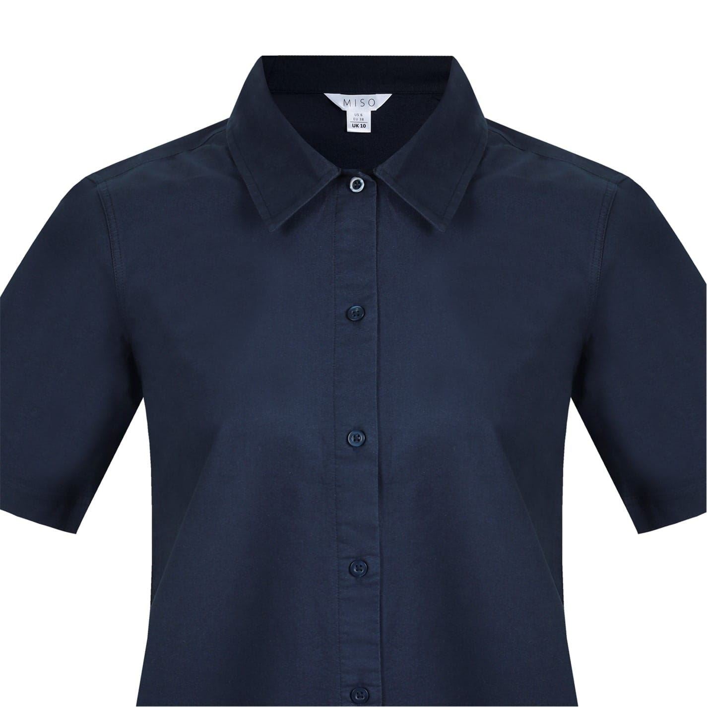 Miso Oxford Collared Neck Mini Dress