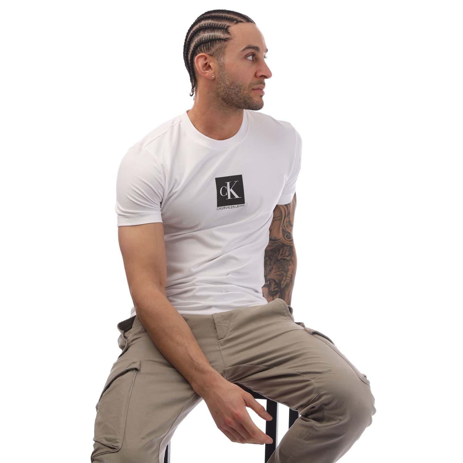 Calvin Klein Mens Slim Organic Cotton Logo T-Shirt