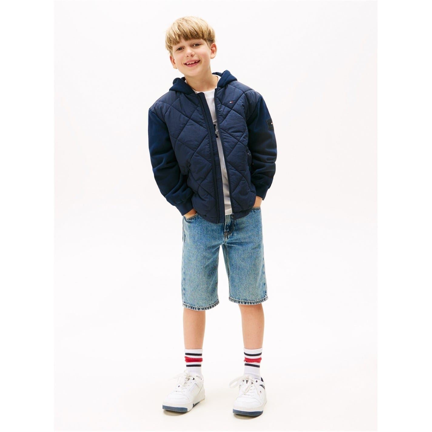 Tommy Hilfiger Hooded Neck Quilted Puffer Jacket with Ribbed Cuff