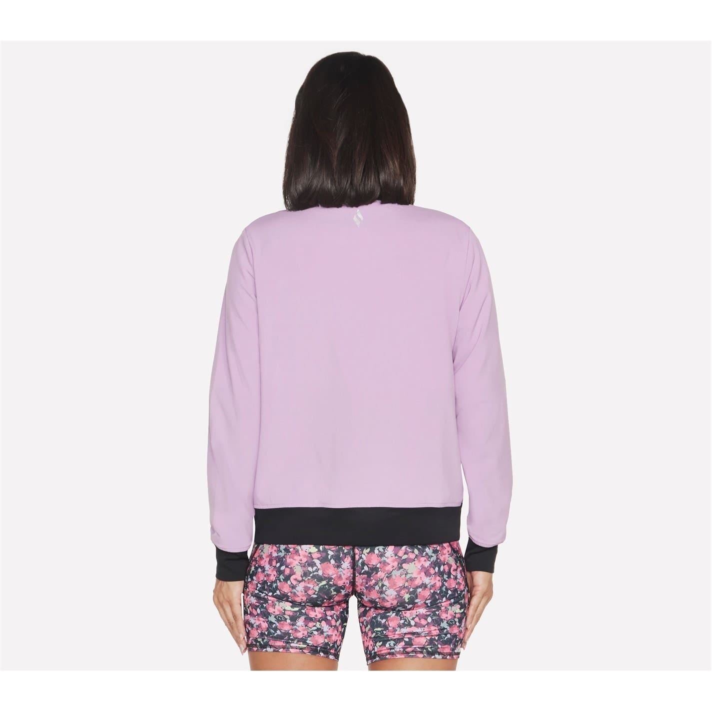 Skechers Skechweave Floral Patterned Bomber Jacket with Ribbed Cuff