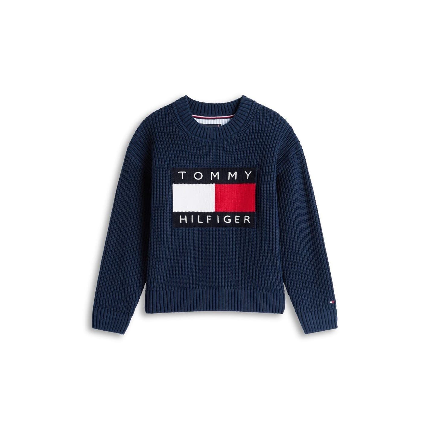 Tommy Hilfiger Heritage Embroidered Crew Neck Ribbed Collar Sweater