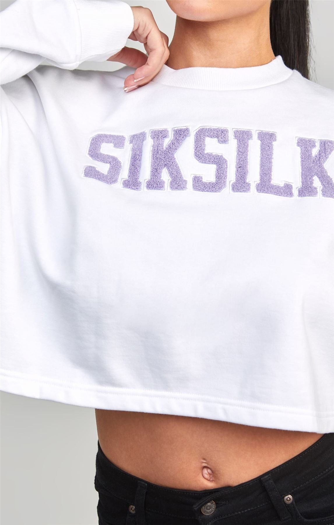 SikSilk Cropped Varsity Sweatshirt