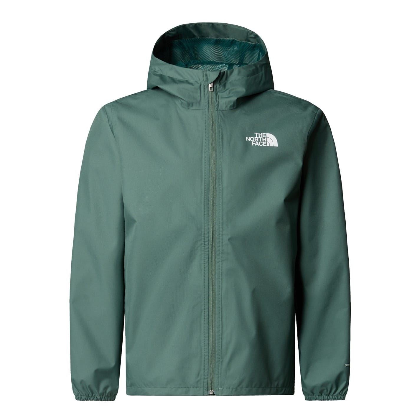 North Face Hooded Neck Solid Patterned Zipline Rain Jacket