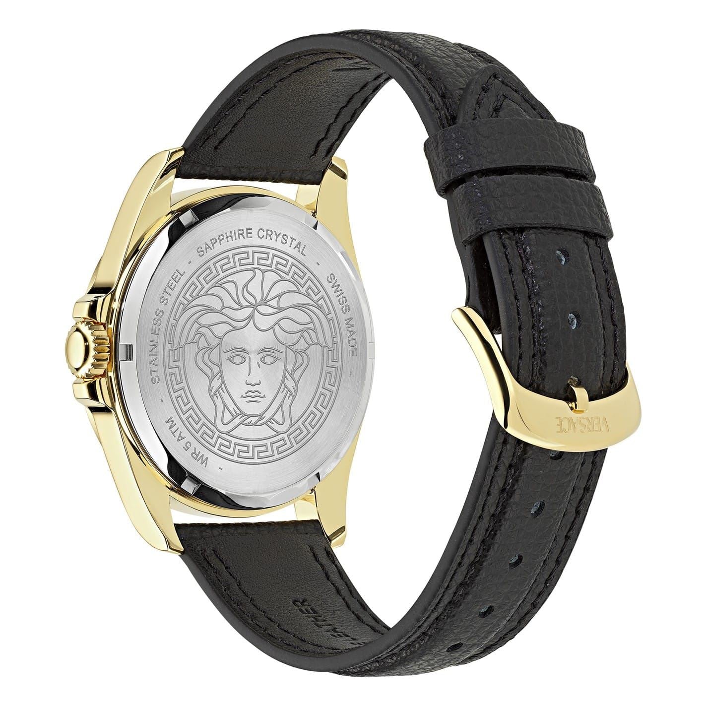 Versace Anteo Analogue Leather Strap Watch