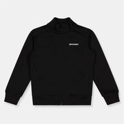Palm Angels Solid Patterned Zip Neck Ribbed Cuff Track Jacket
