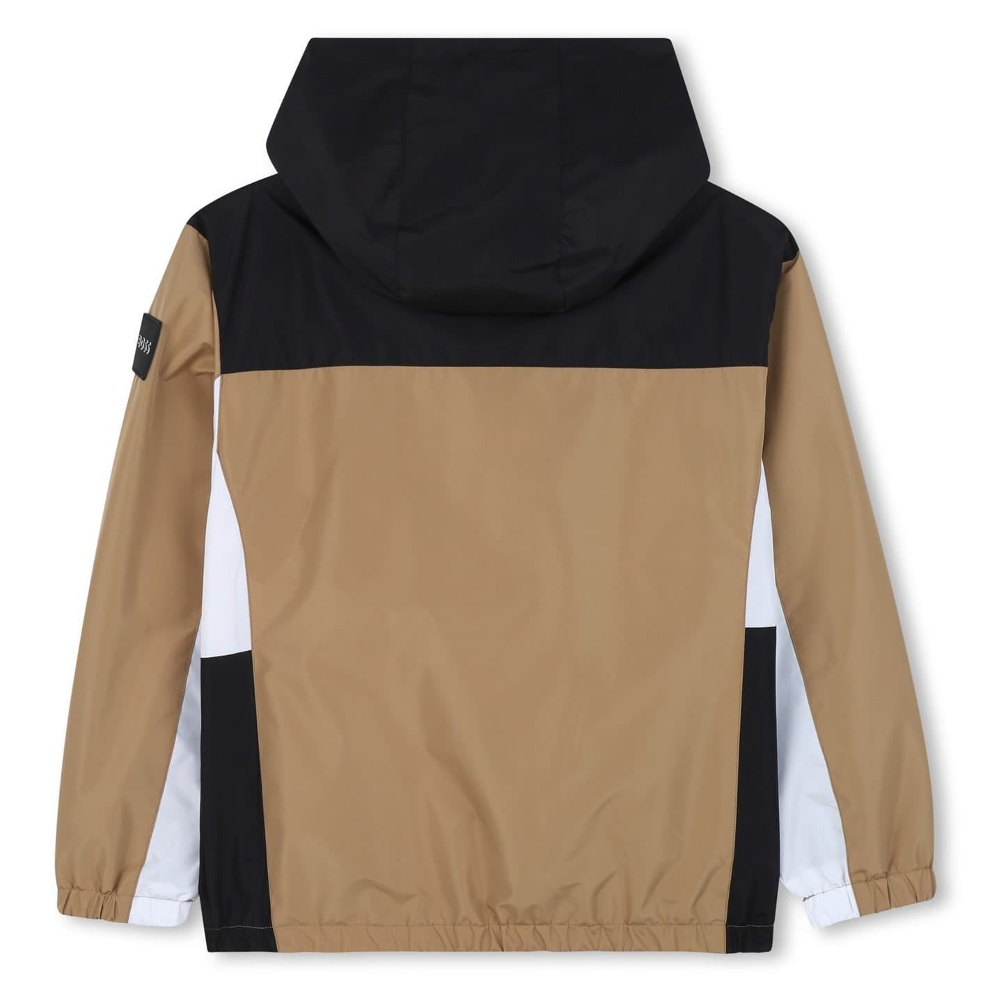 Boss Color Block Hooded Windbreaker with Rubber Badge