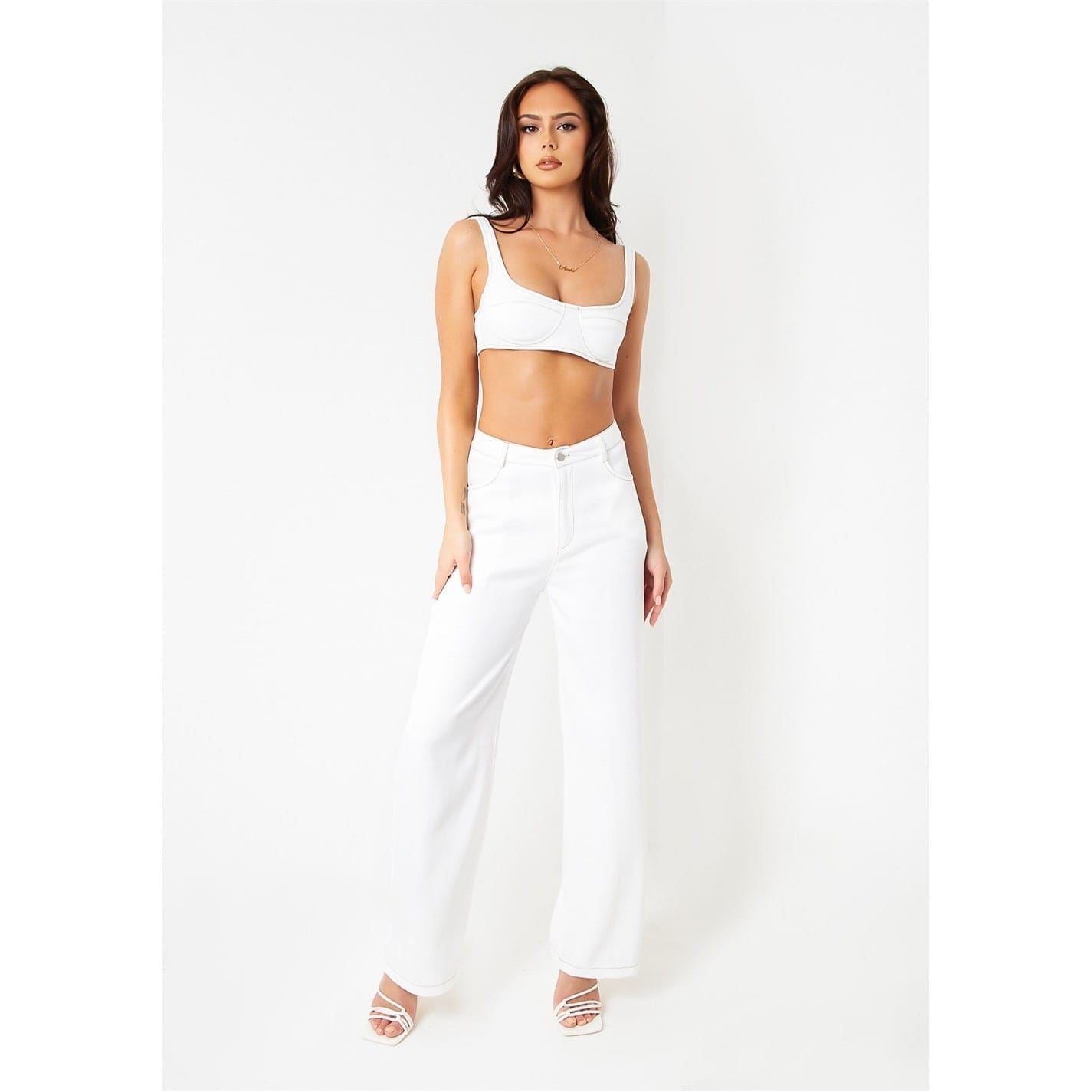 Missy Empire Stitch Straight Leg Trousers