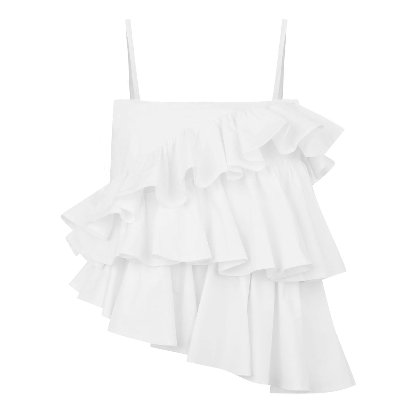 MSGM Square Neck Poplin Tank Top