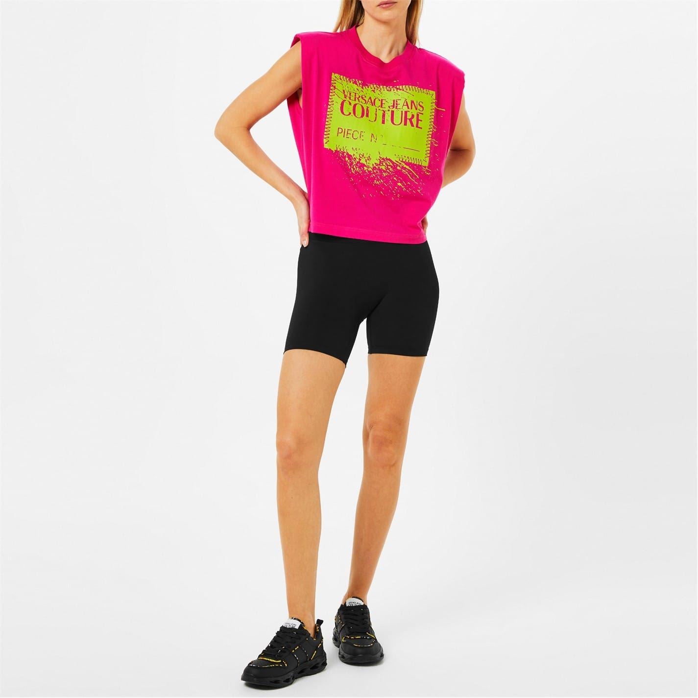 Versace Jeans Couture Logo Crop Relaxed Fit T-Shirt