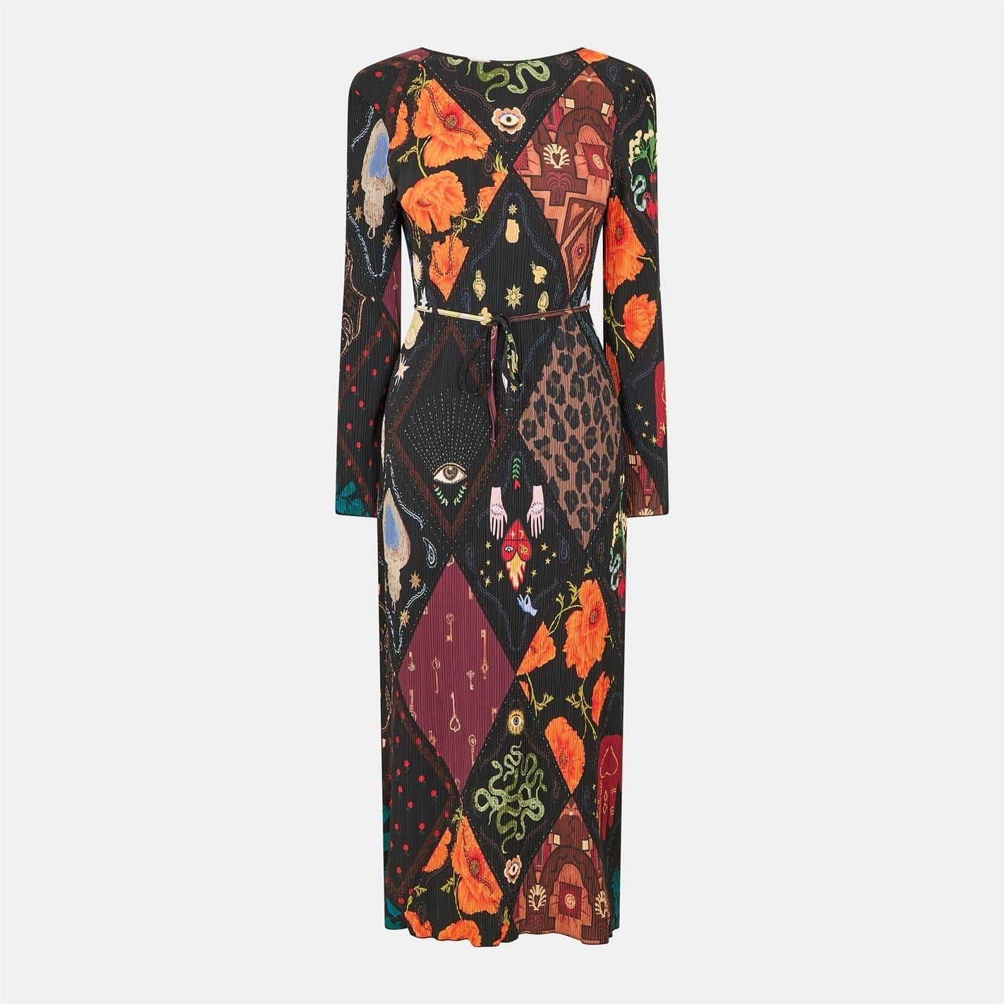 Never Fully Dressed Garden Gaia Crew Neck Long Sleeve Maxi Dress