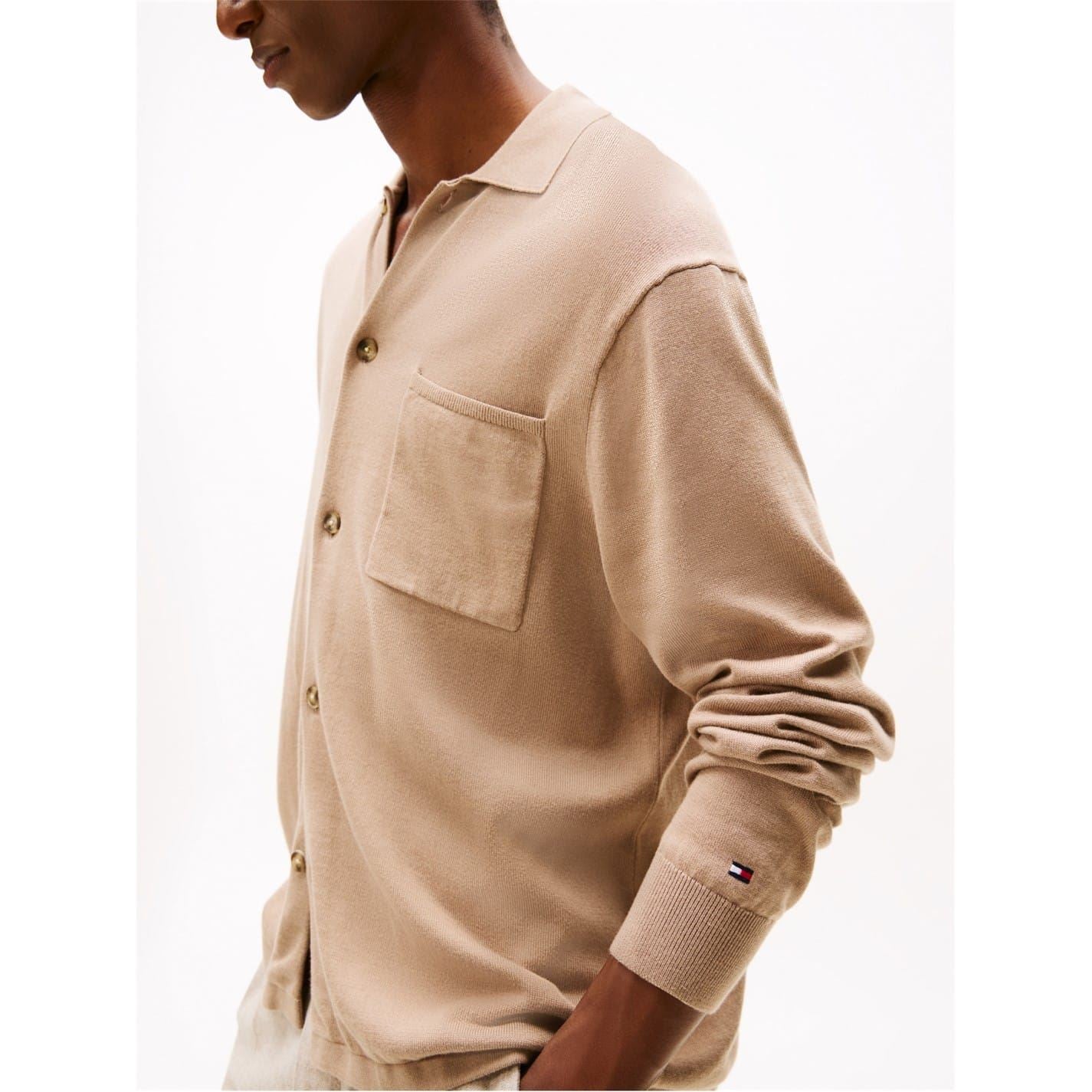 Tommy Hilfiger Solid Patterned Ribbed Cuff Overshirt