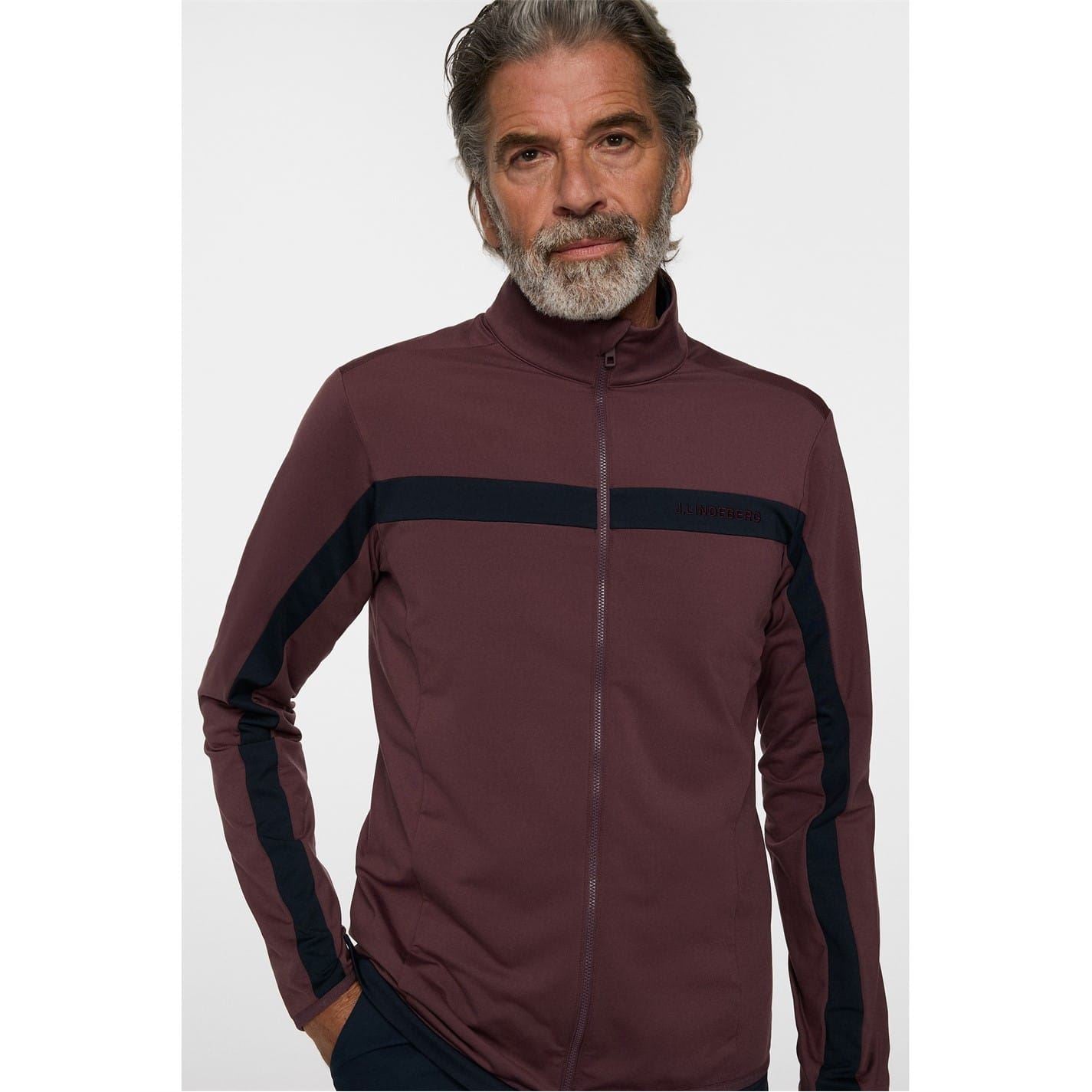 J Lindeberg Golf Jarvis Zipped Pocket Printed Logo Track Jacket