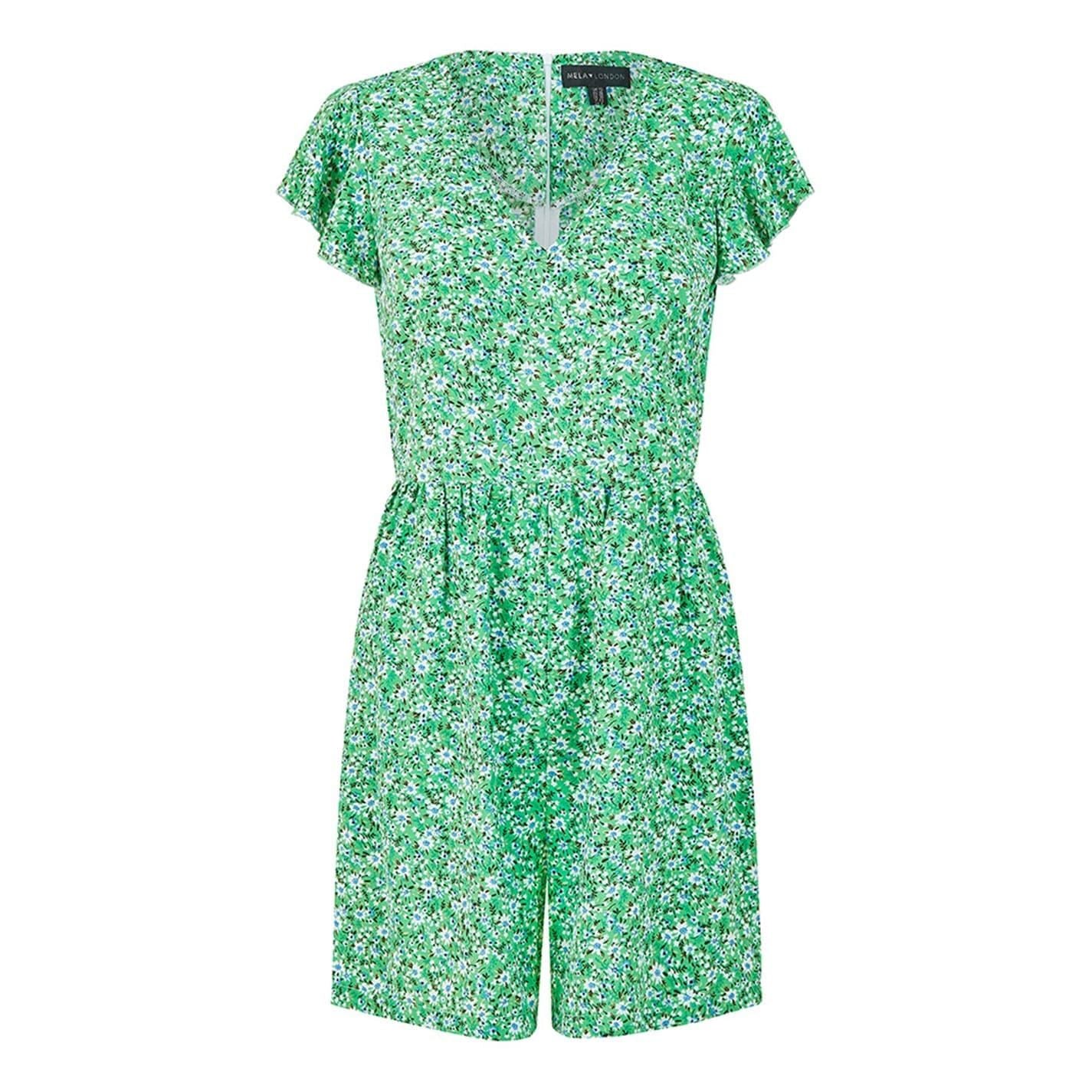 Mela London V-Neck Short Sleeve Playsuit