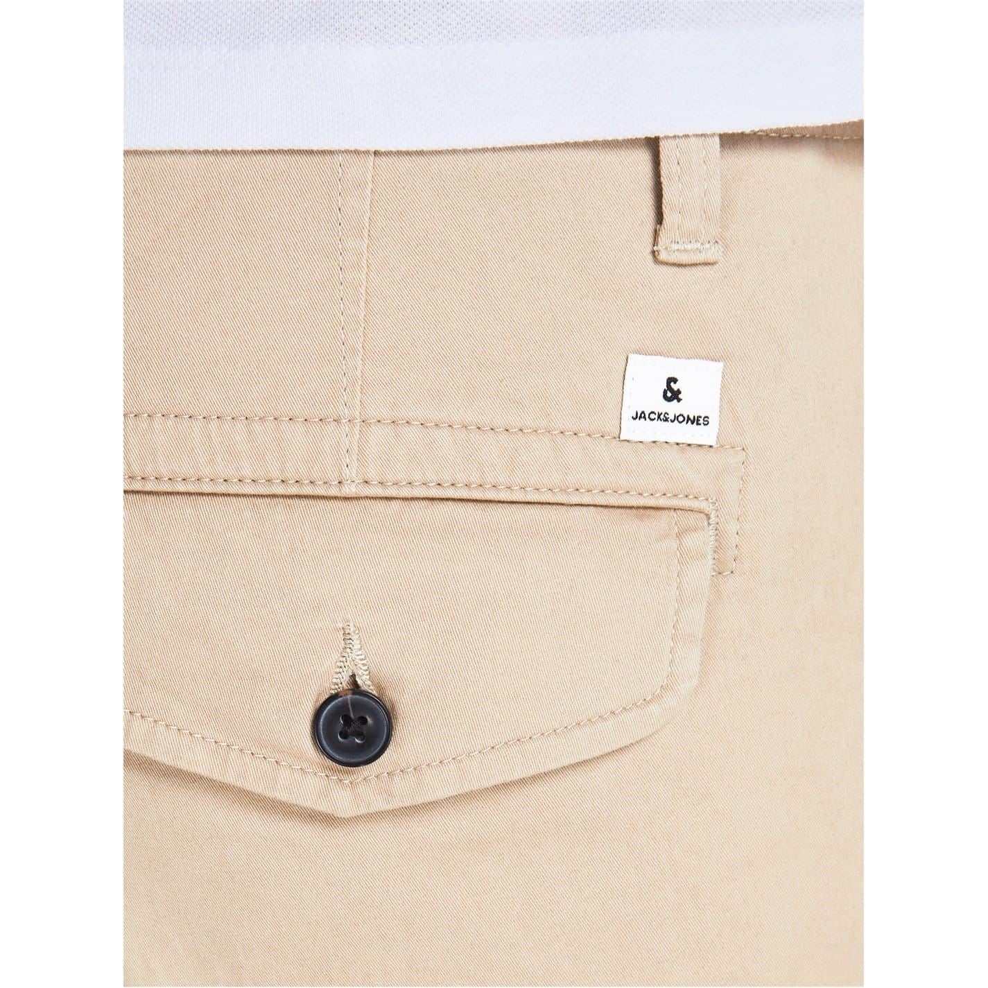 Jack and Jones Solid Patterned Cuffed Cargo Pants