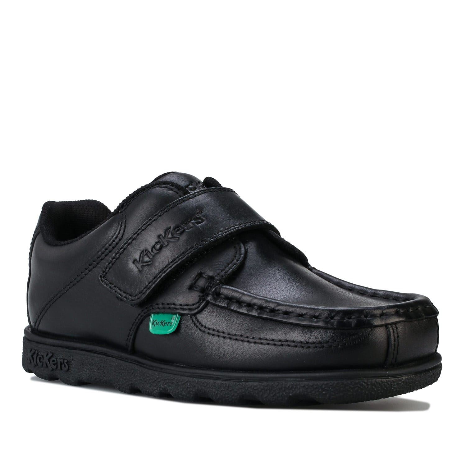 Kickers Boys Fragma Lo Strap Leather Shoe