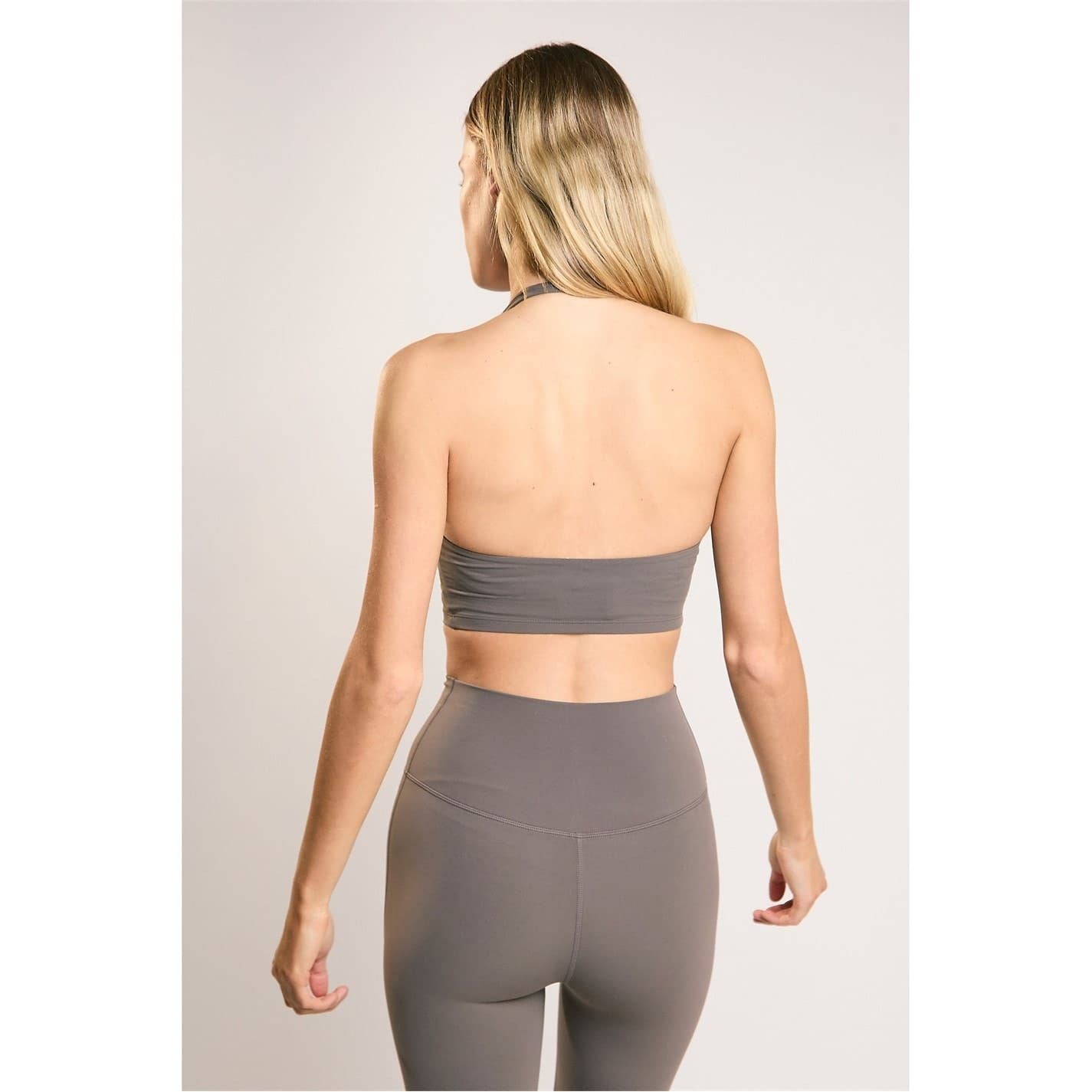 Agon Khaki Halter Neck Crop Top