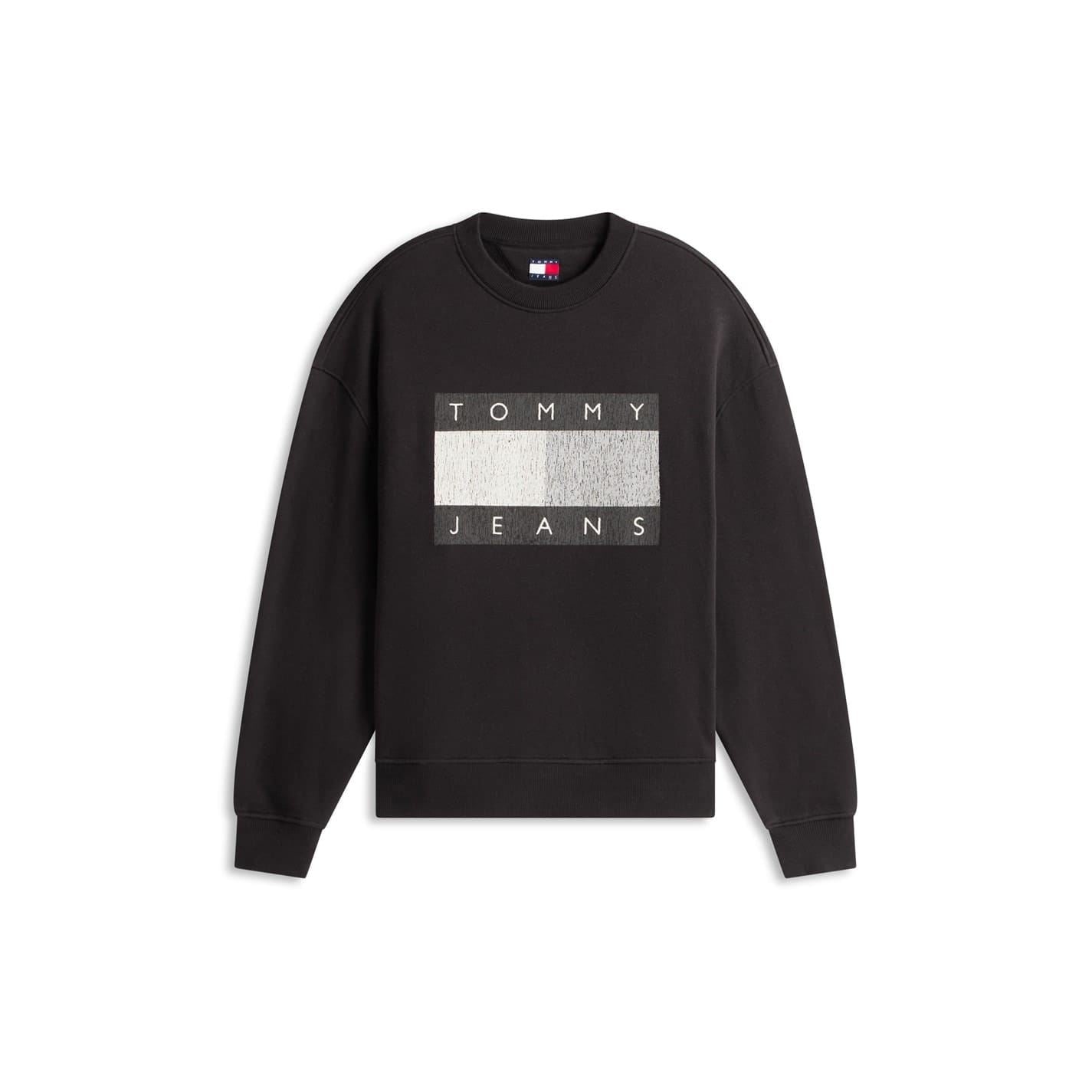 Tommy Jeans Flag Graphic Crew Neck Long Sleeve Sweatshirt