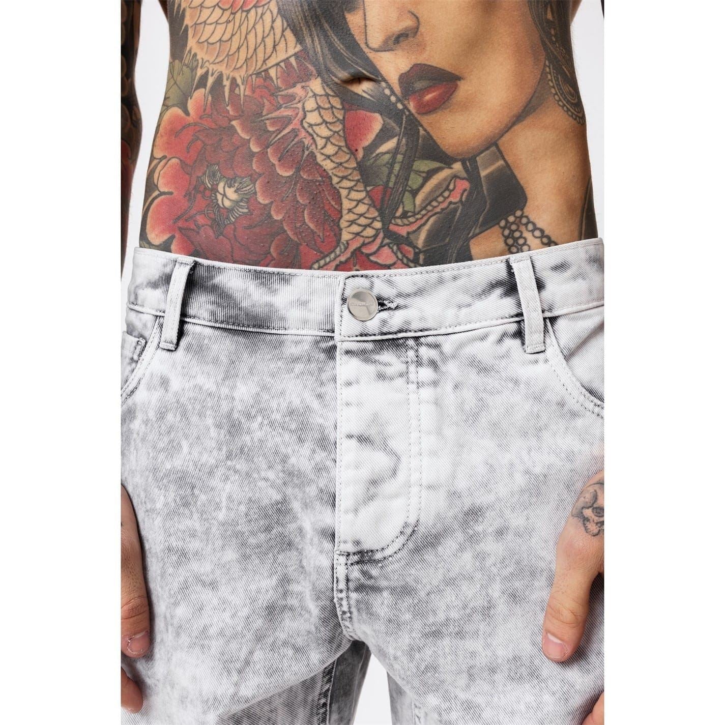 Good For Nothing Denim Shorts Acid Grey