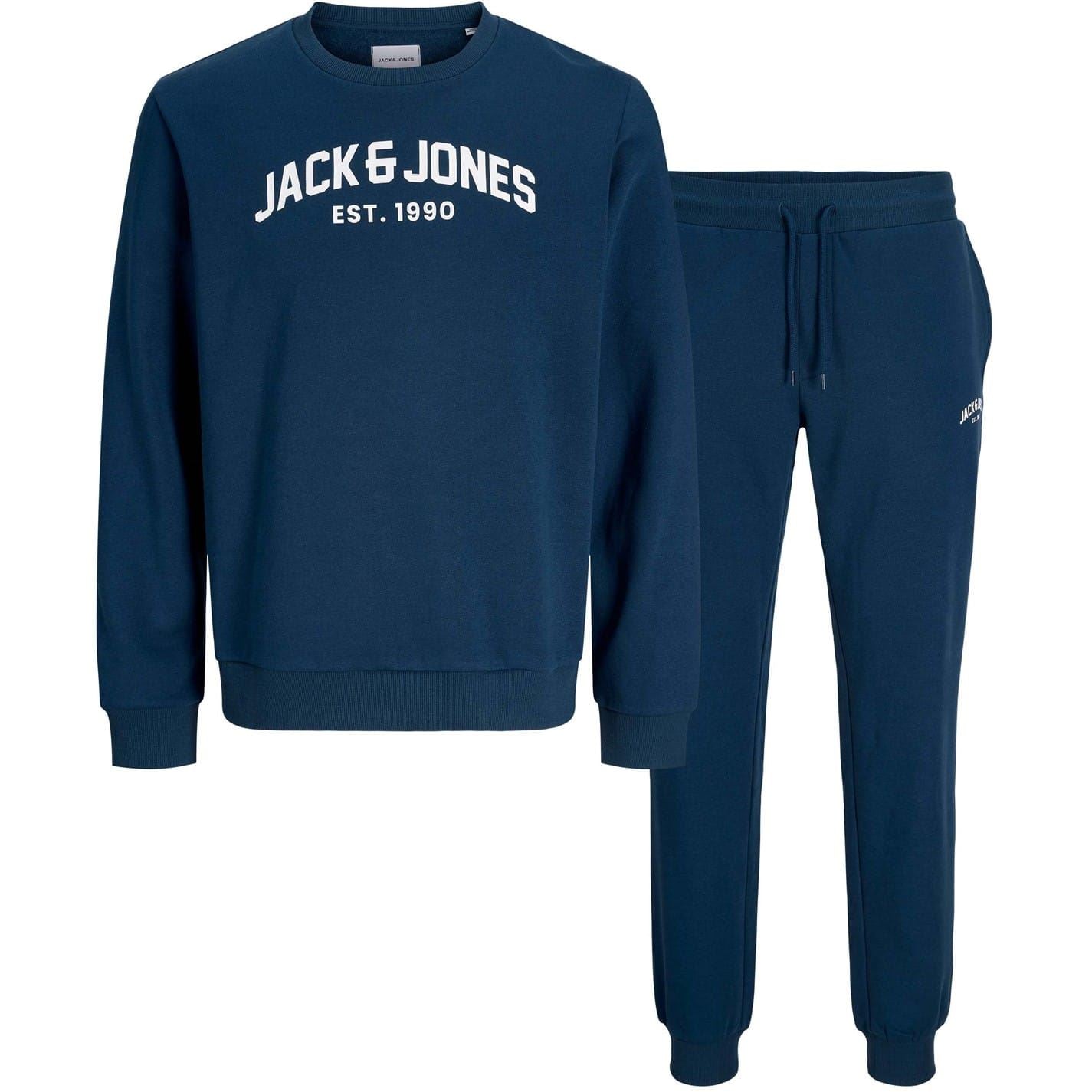 Jack and Jones Arch Lettering Crew Neck Sweatshirt Jogger Full Tracksuit