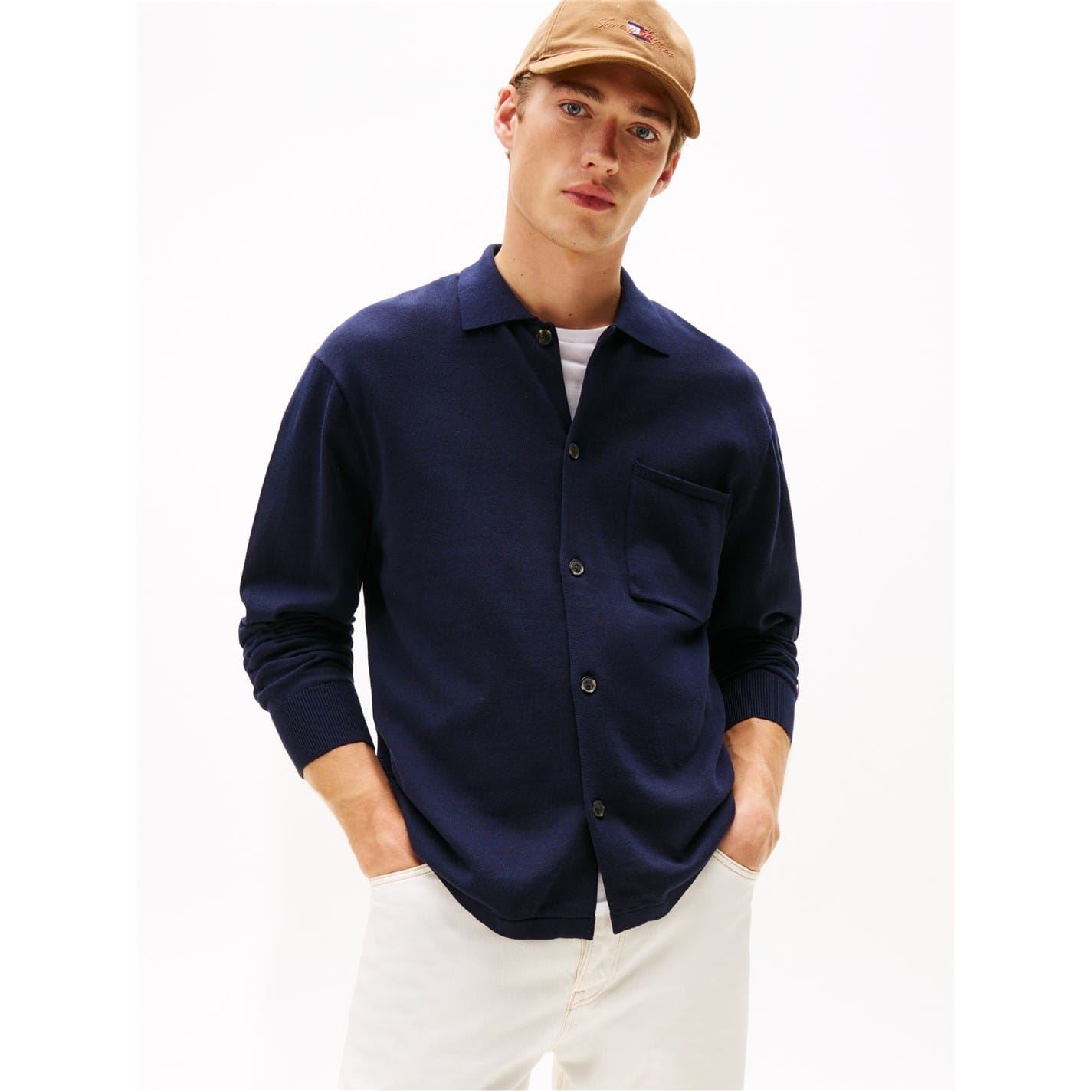 Tommy Hilfiger Solid Patterned Ribbed Cuff Overshirt