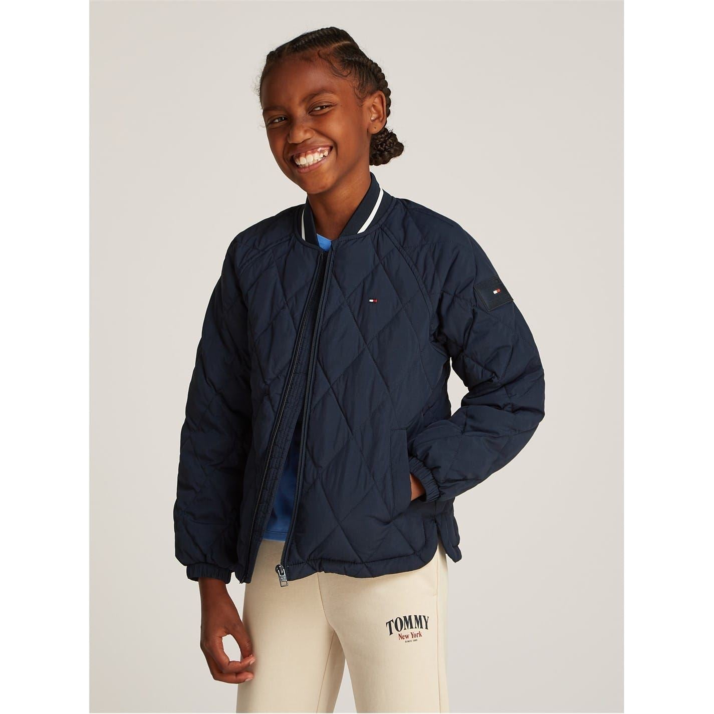 Tommy Hilfiger Quilted Bomber Jacket with Elasticated Cuff