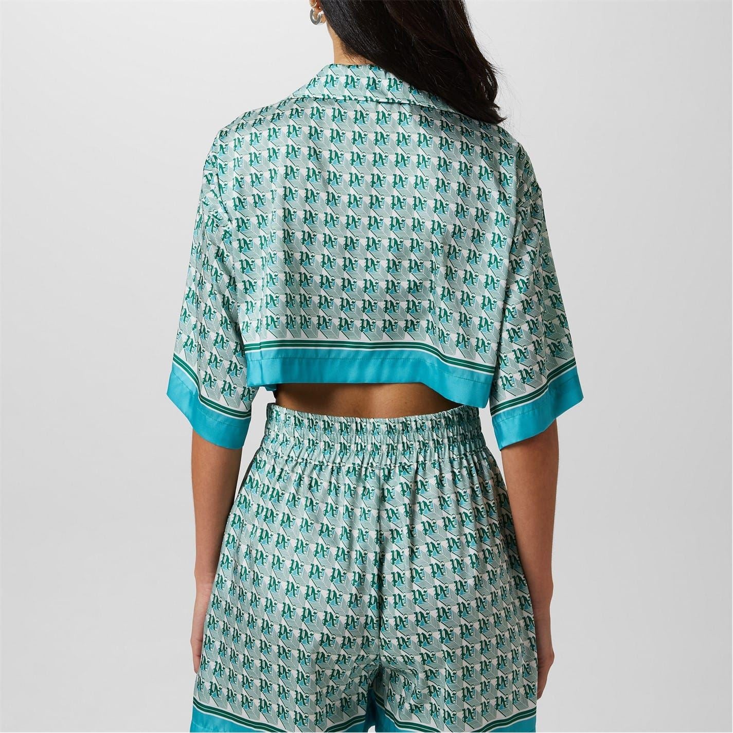 Palm Angels Palm Diamond Cropped Regular Fit Shirt